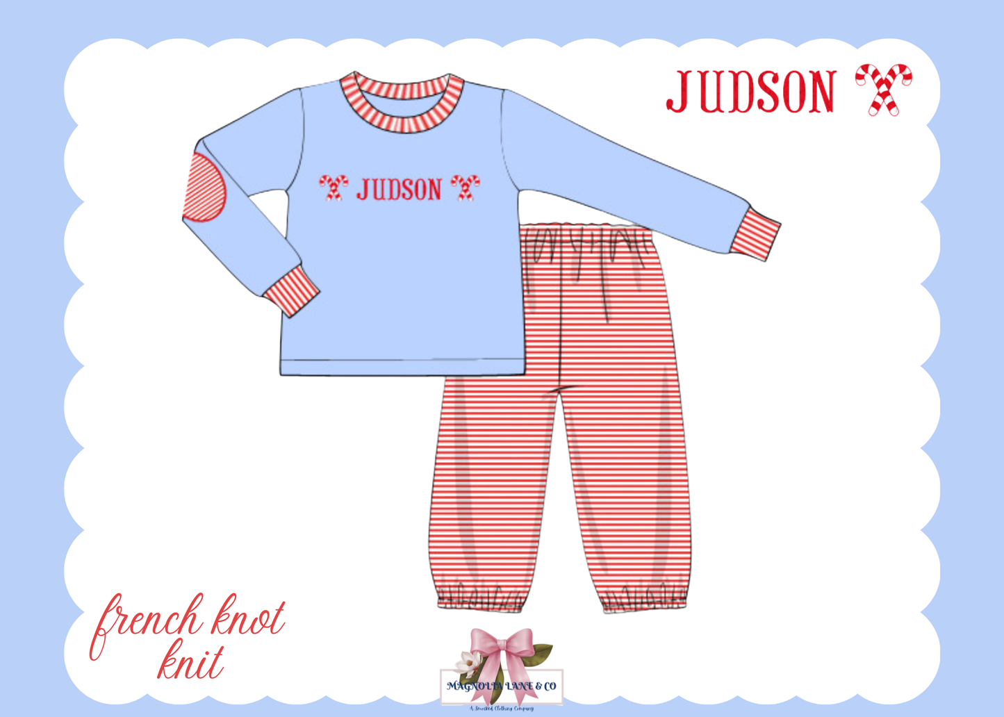PO27: Boy's Candy Cane Christmas Pants Set (ETA: November)