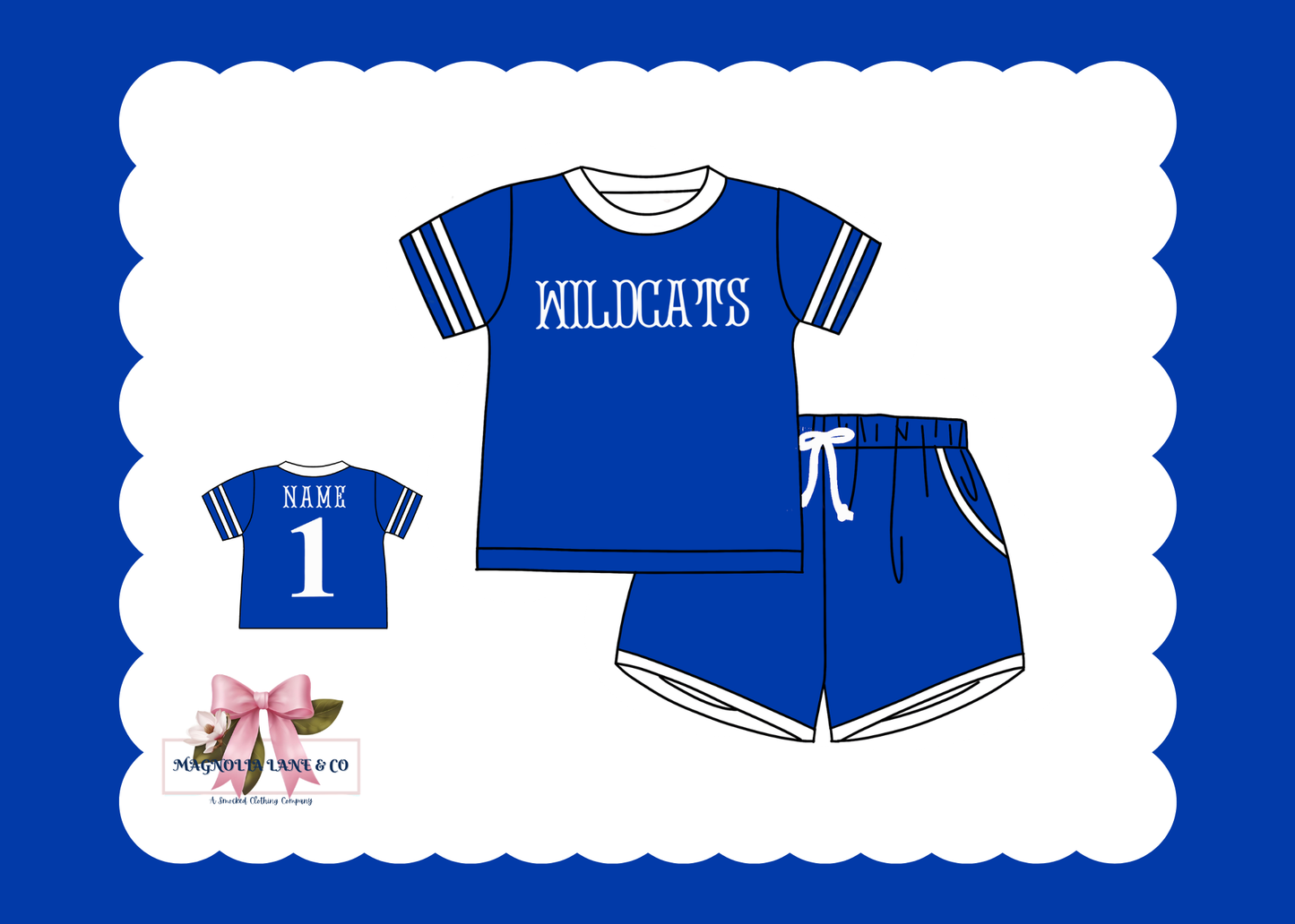PO23: Royal Blue & White Jerseys: Shorts Set