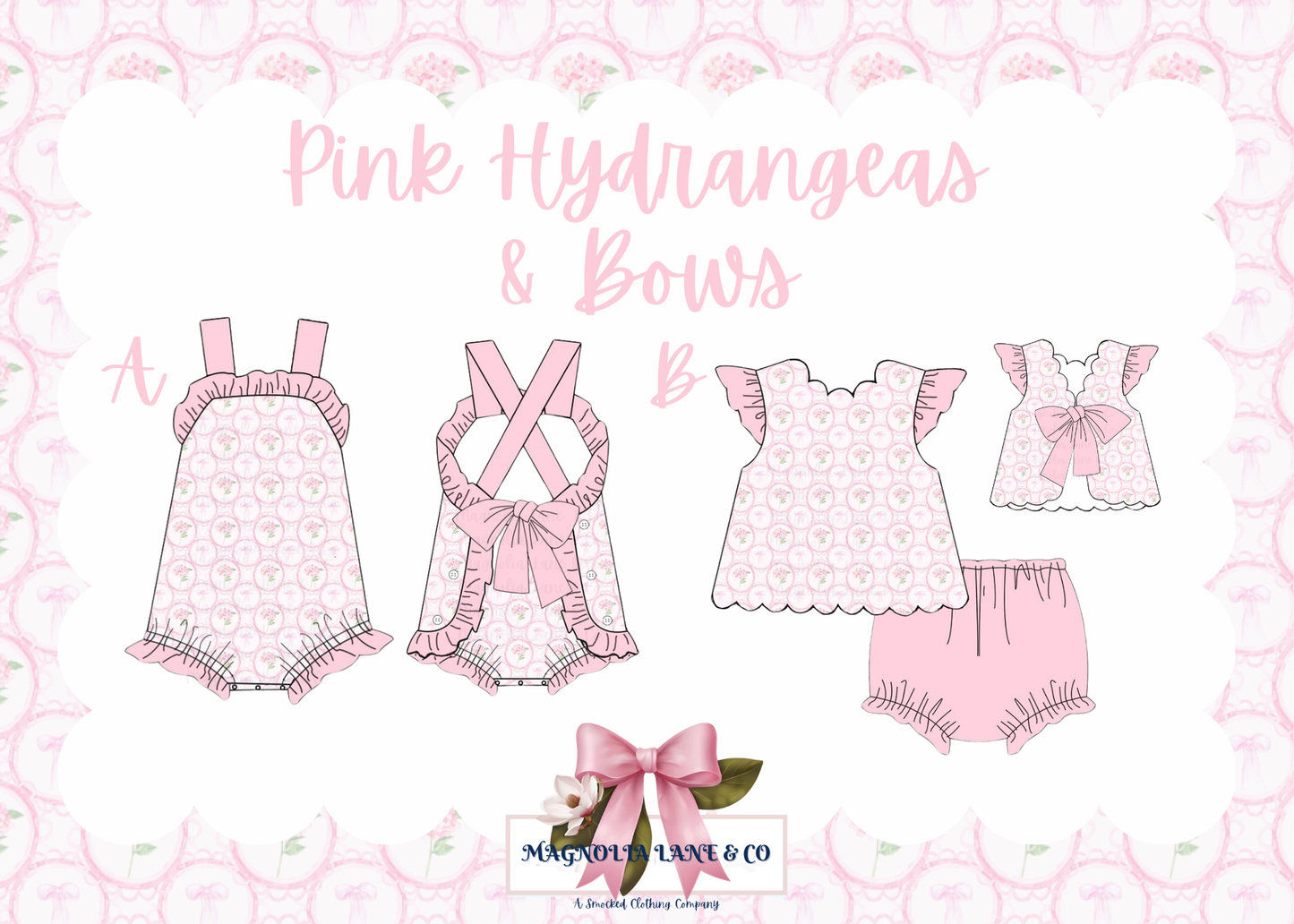 PO6: Pink Hydrangeas & Bows: Outfits
