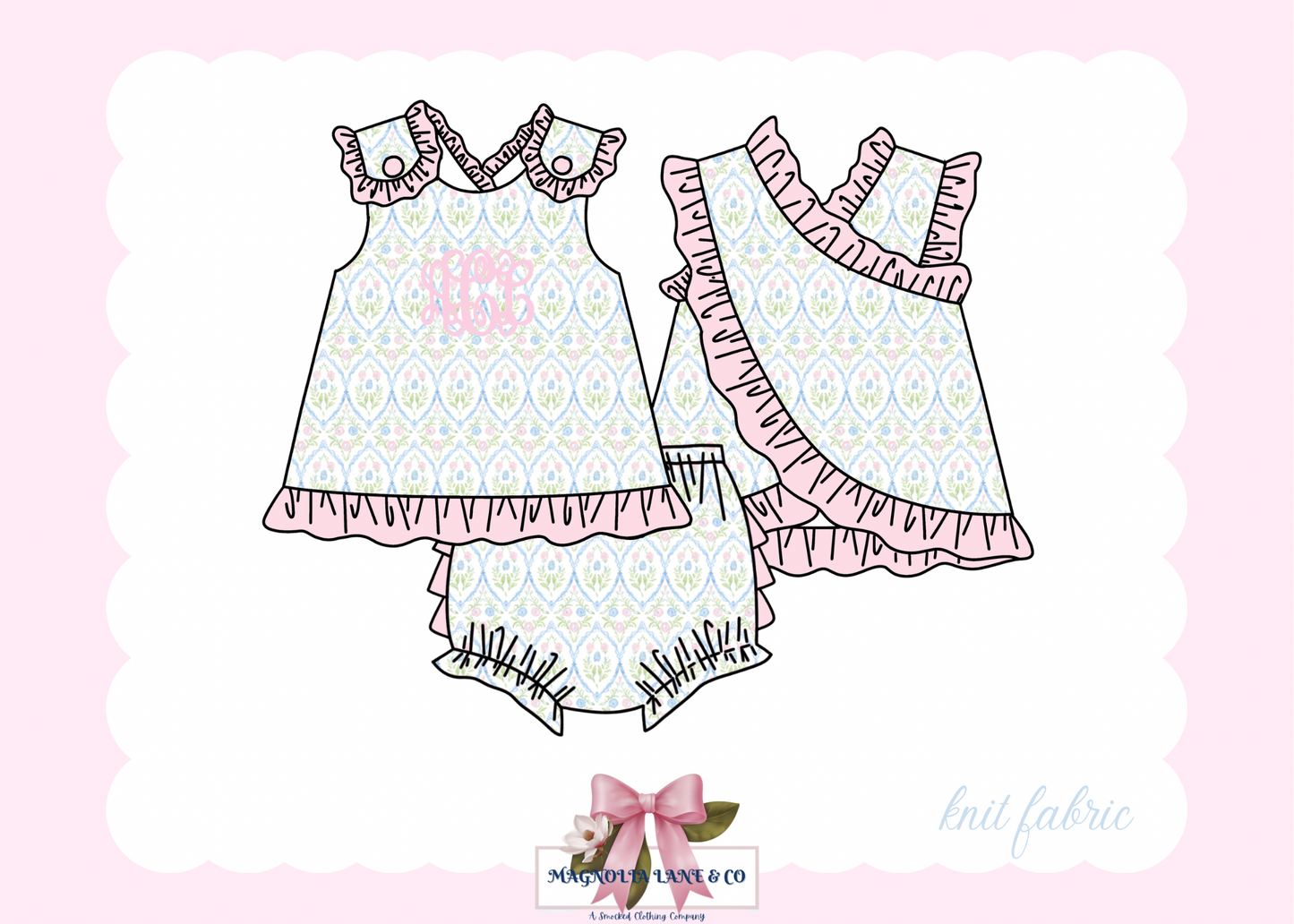 PO22: Girl's Grandmillennial Bloomer Set