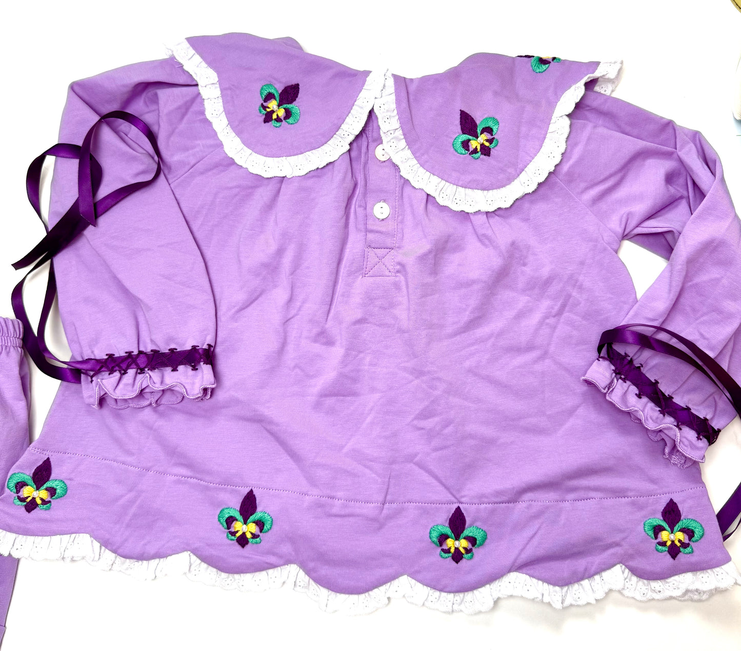 Little Miss Mardi Gras Bloomer Set