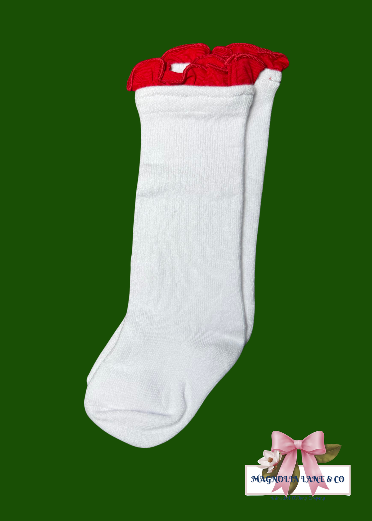 Girl's Red Ruffle Socks