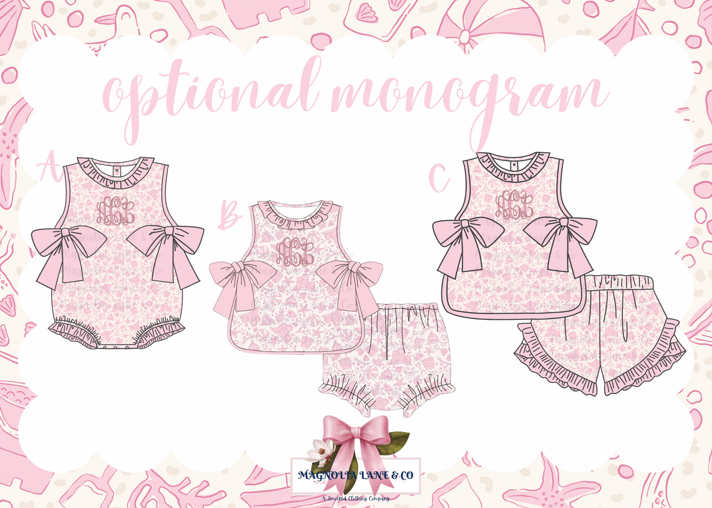 PO6: Girl's Pink Beach Toile