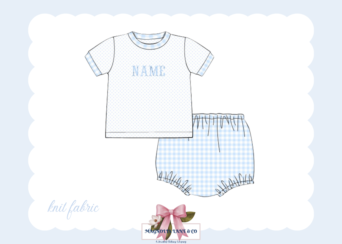 PO22: Boy’s Bitty Dot & Gingham Diaper Set