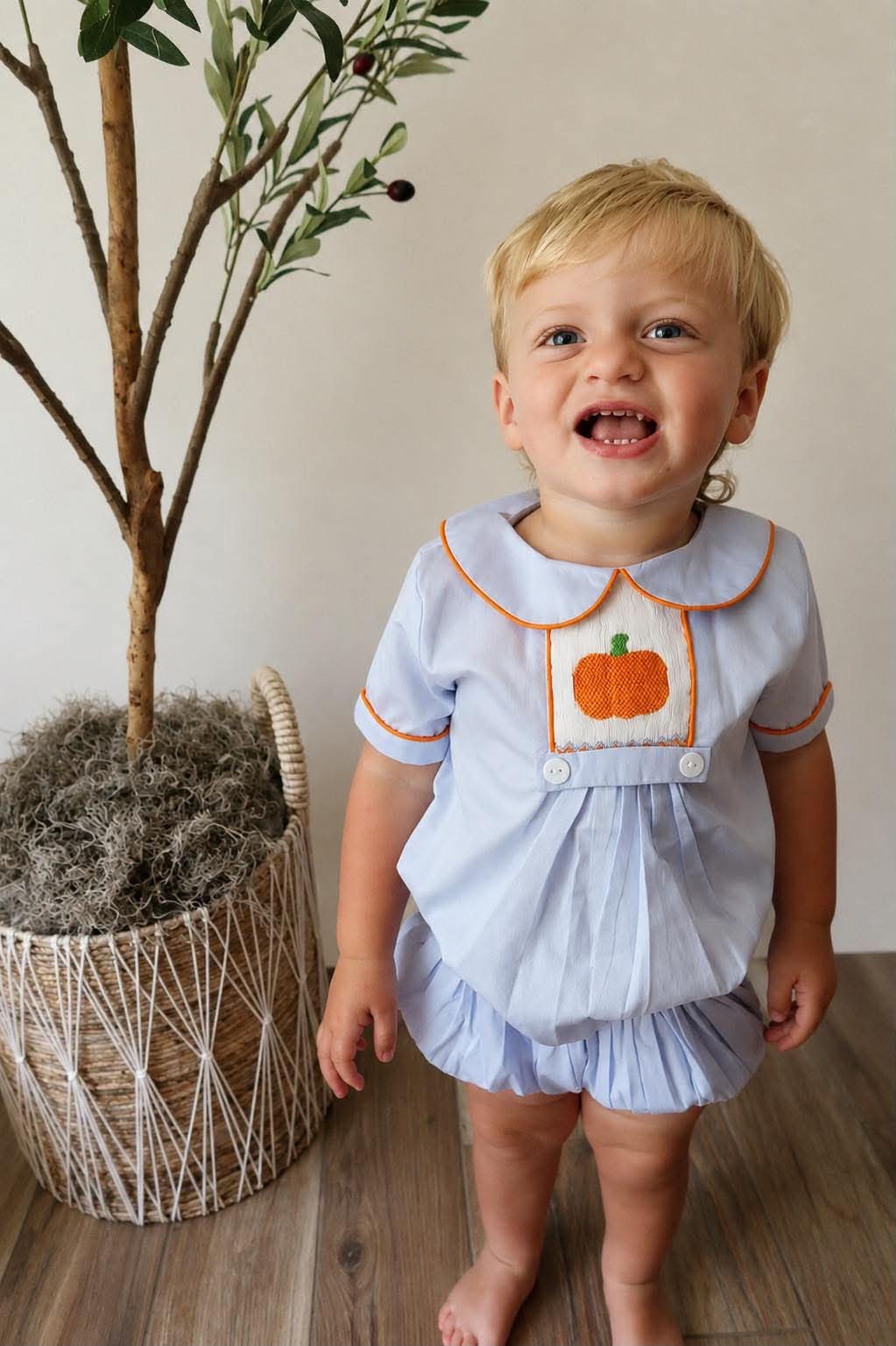 Boy’s Little Pumpkin Diaper Set