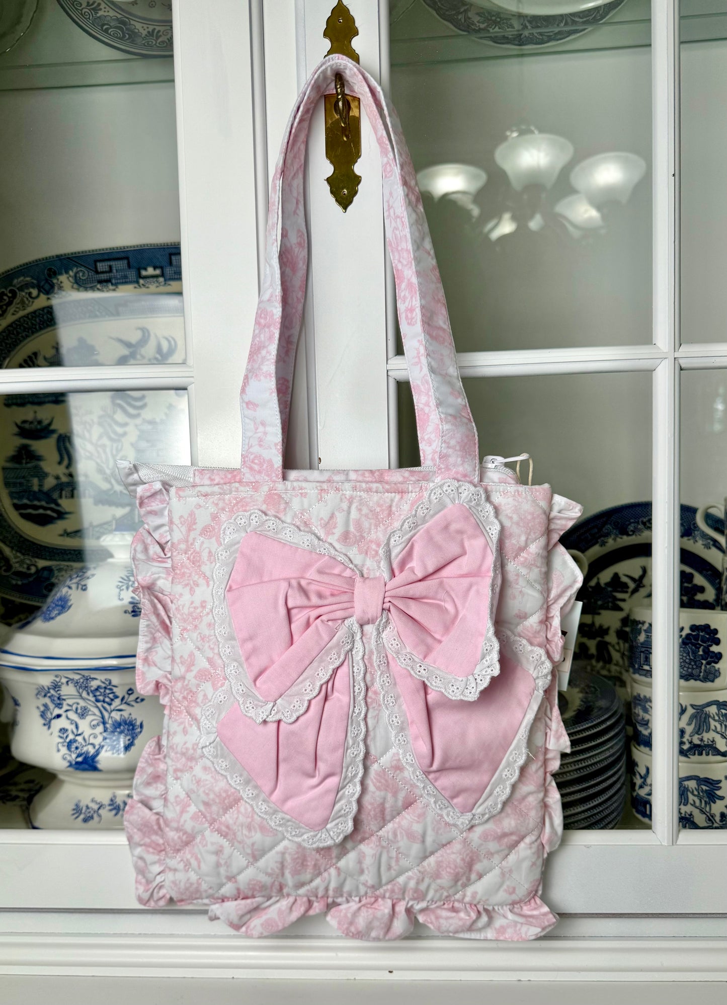 The Sunday Tote: Pink Toile