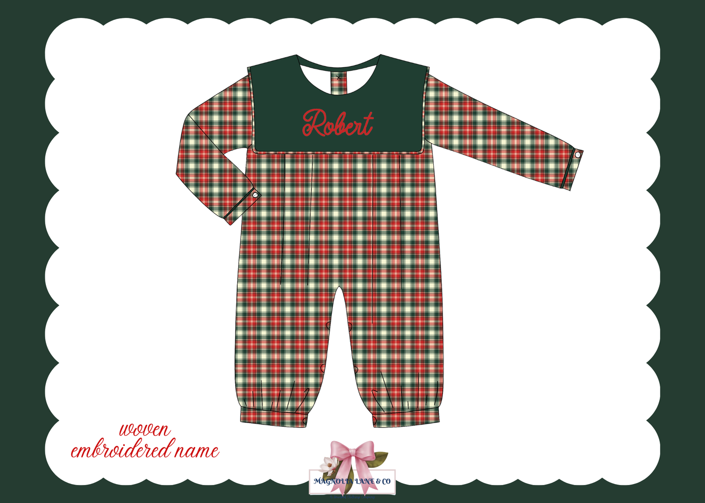 PO26: Christmas Plaid: Boy’s Romper (ETA: October)
