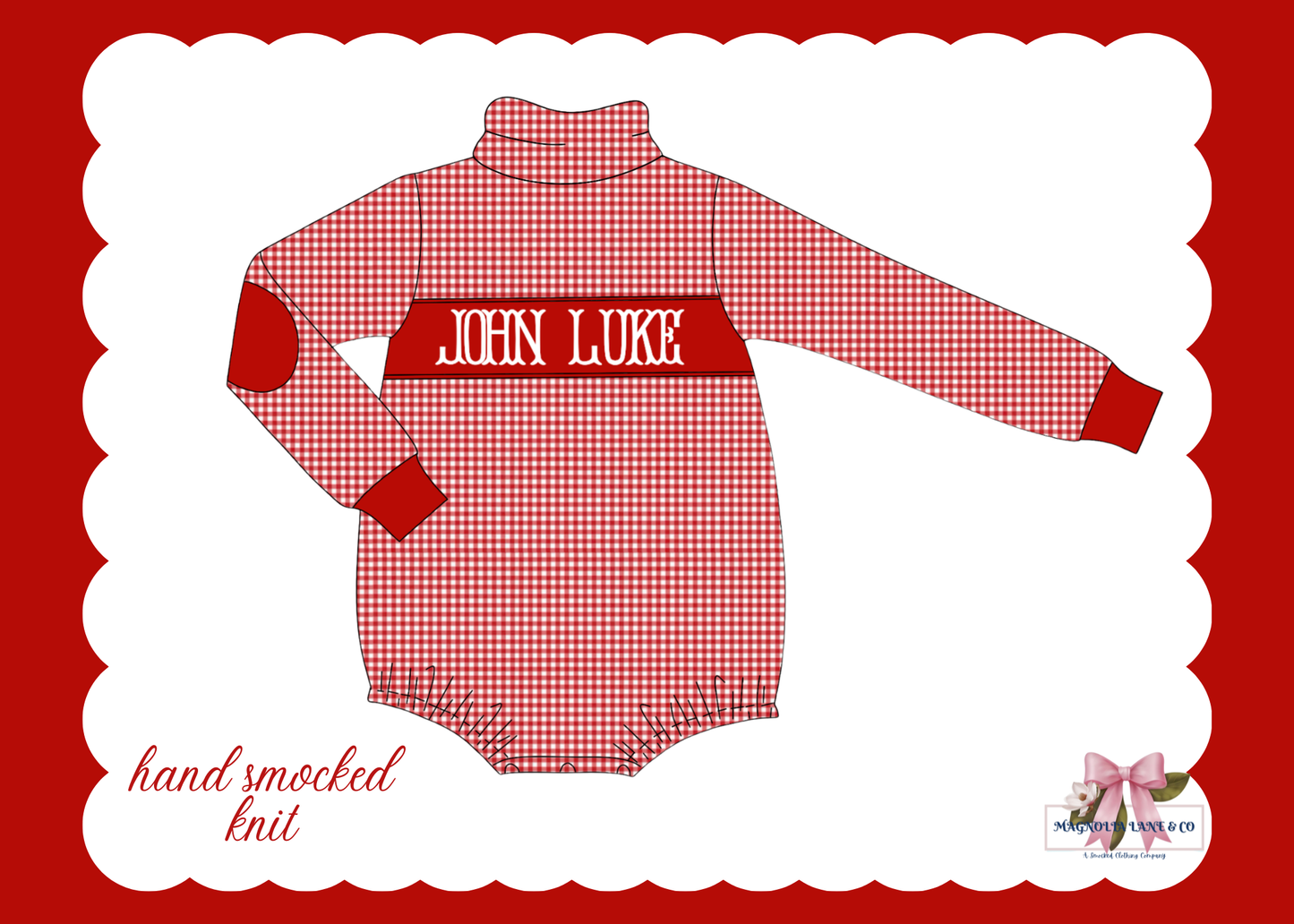 PO27: Boy's Red Gingham Bubble (ETA: November)
