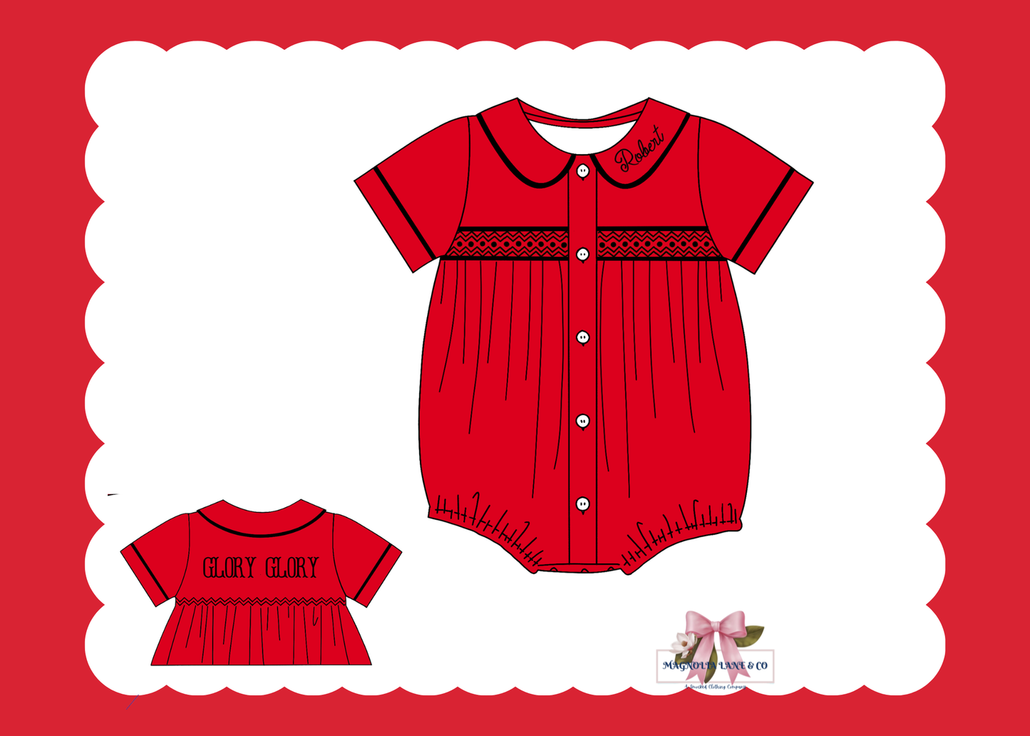 PO23: Boy’s Red & Black Tiny Tailgators Bubble