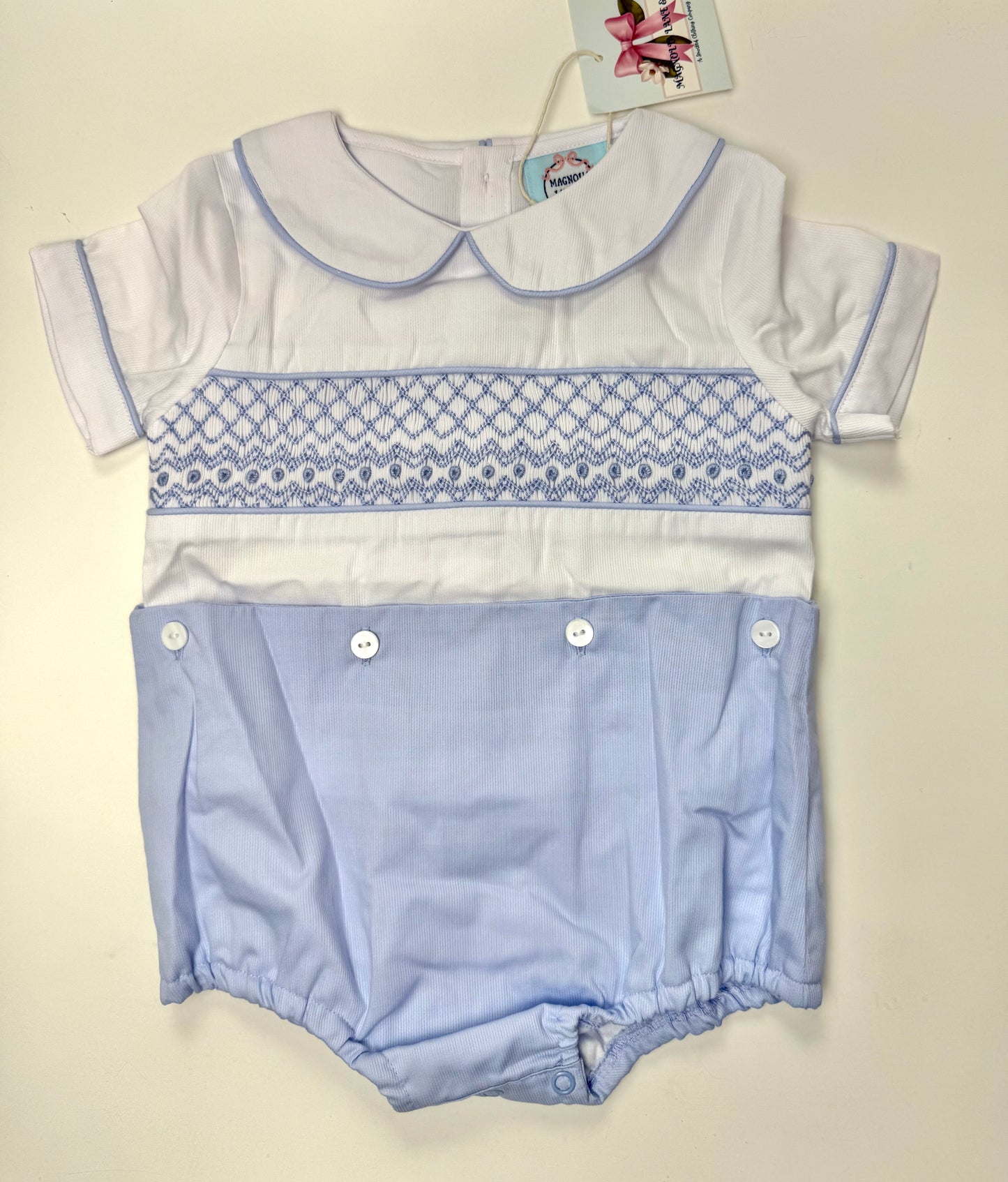 Boy's Blue Easter Heirloom Diaper Set