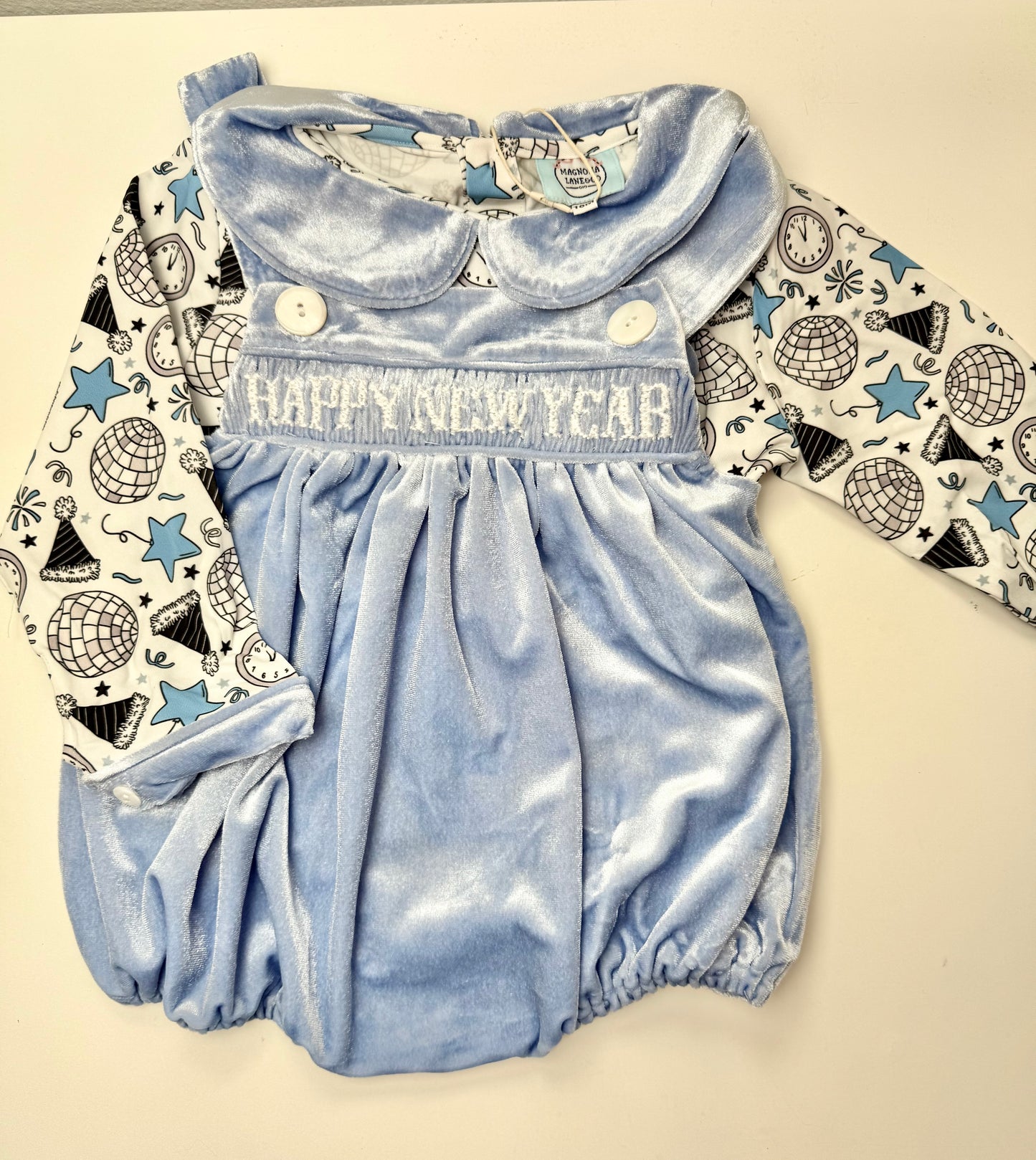 Boy's New Year's Blue Velvet BUBBLE
