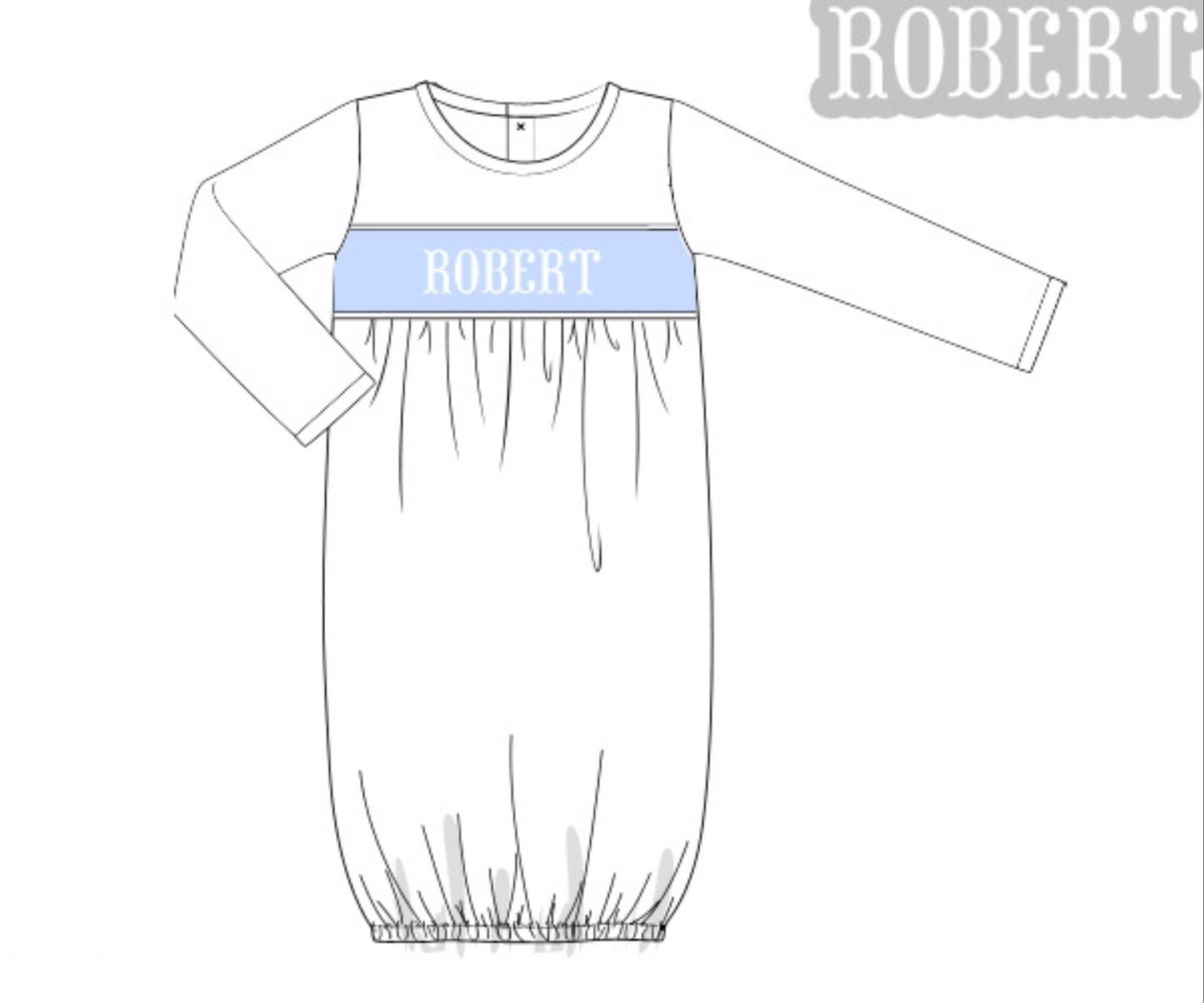 Boy's Blue & White Little Brother Gown