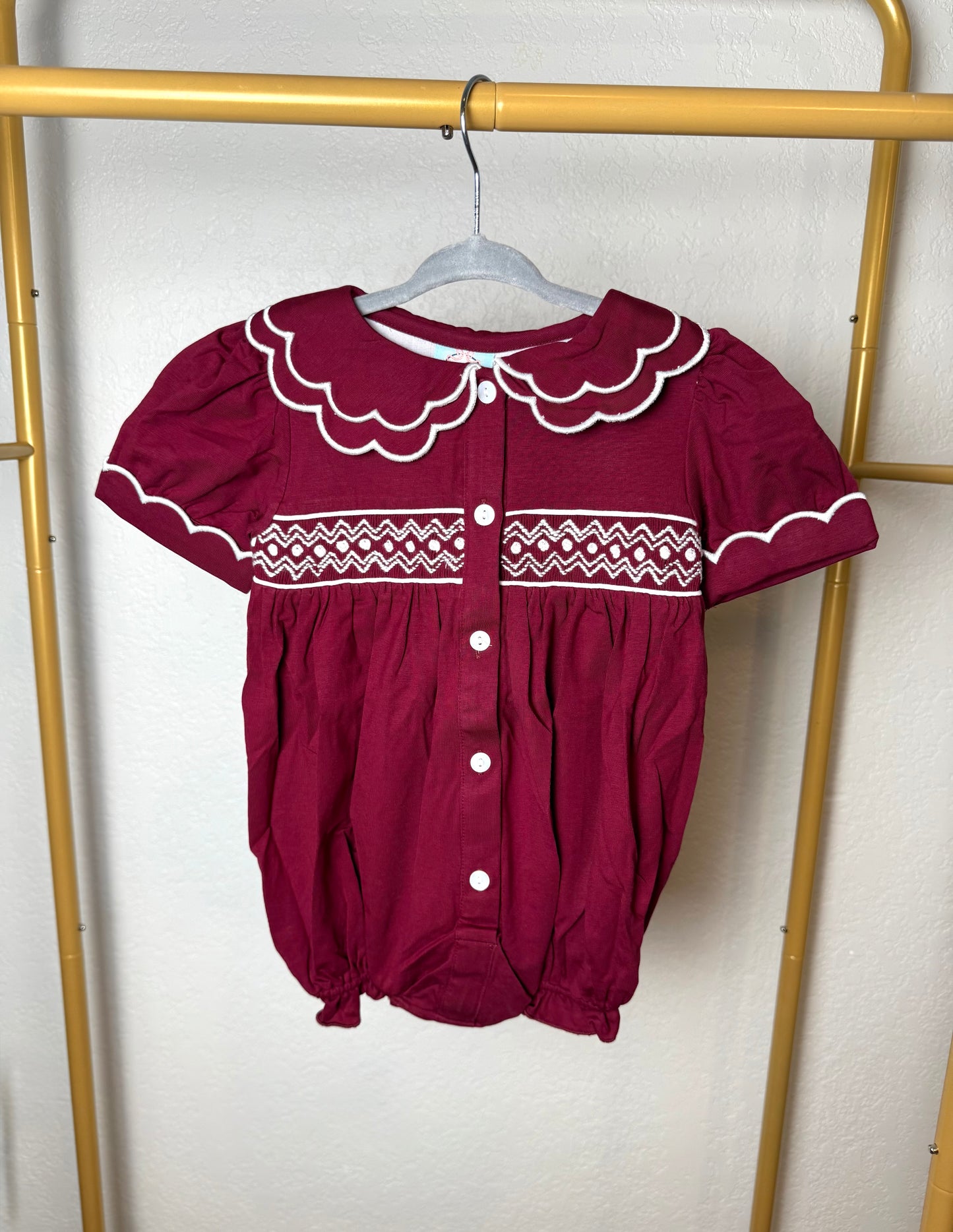 Girl's Maroon & White Tiny Tailgater Bubble - "GIG 'EM"