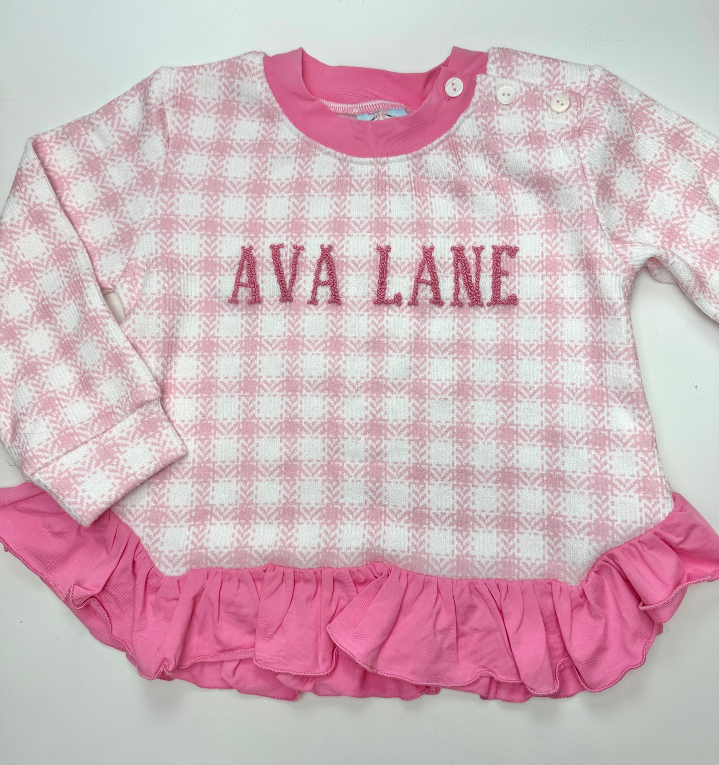 Pink Gingham Sweaters - Bloomer Set