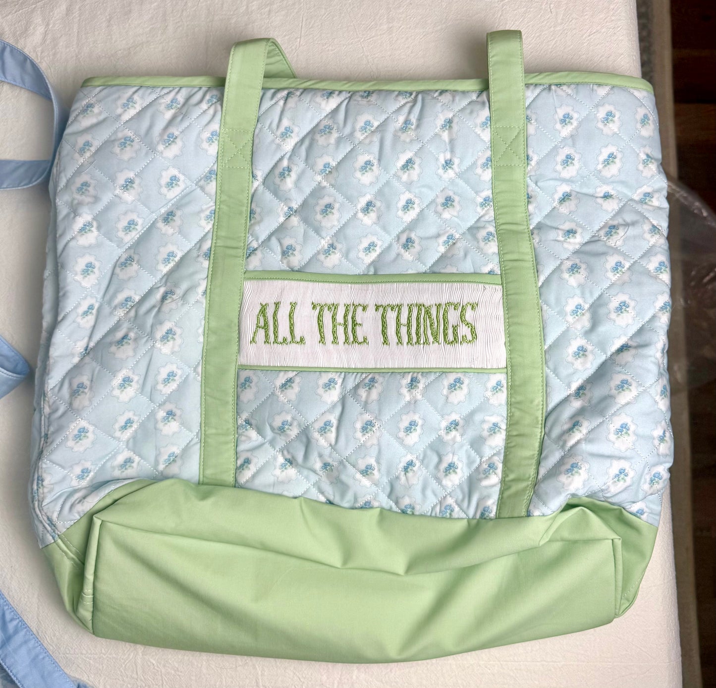 Blue & Green Hydrangeas Magnolia Tote - "ALL THE THINGS"