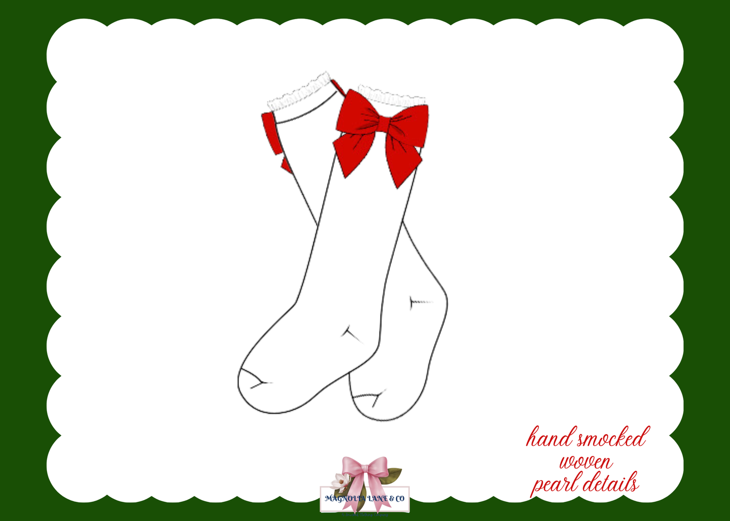 PO26: Girl’s Red Bow Socks (ETA: October)