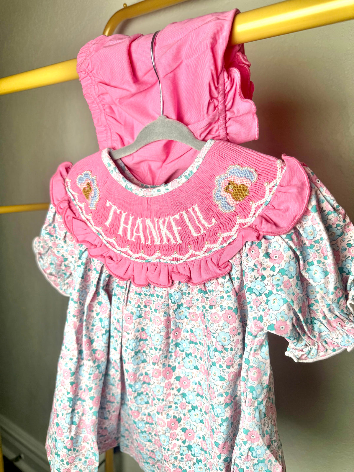 Girl’s Turkey Day Romper - "THANKFUL"