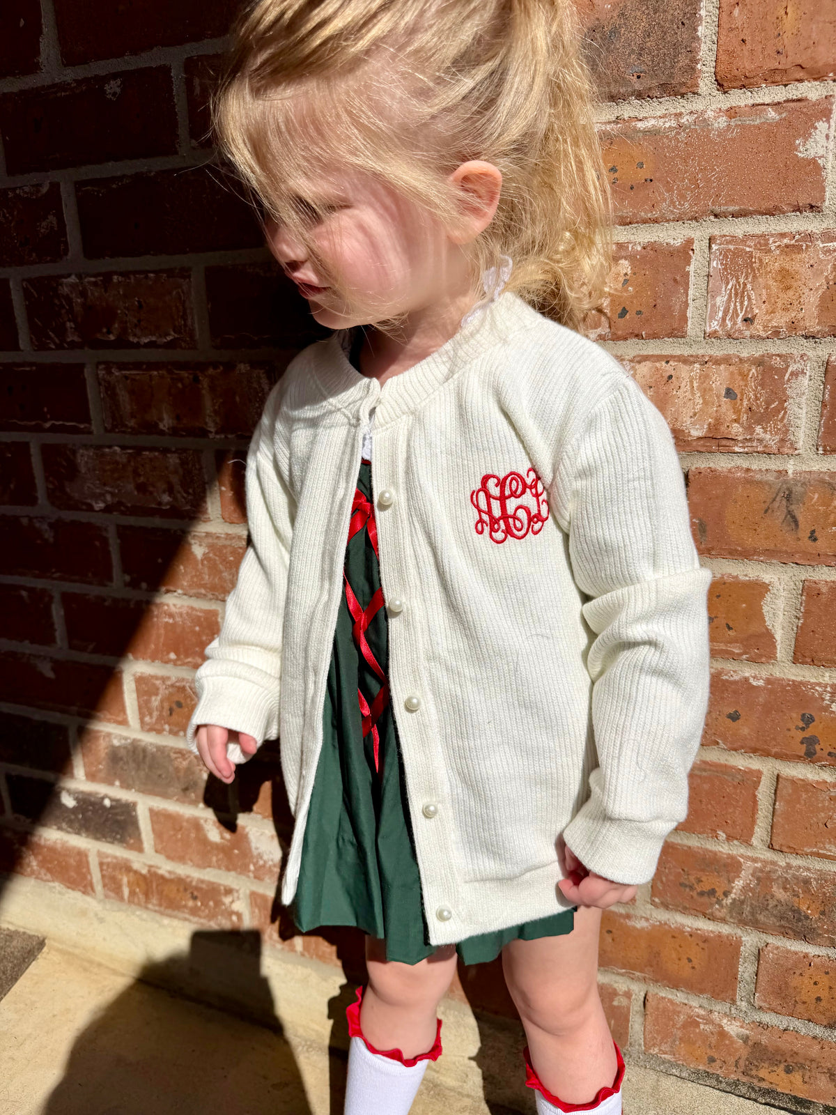 Girl's White Cardigan