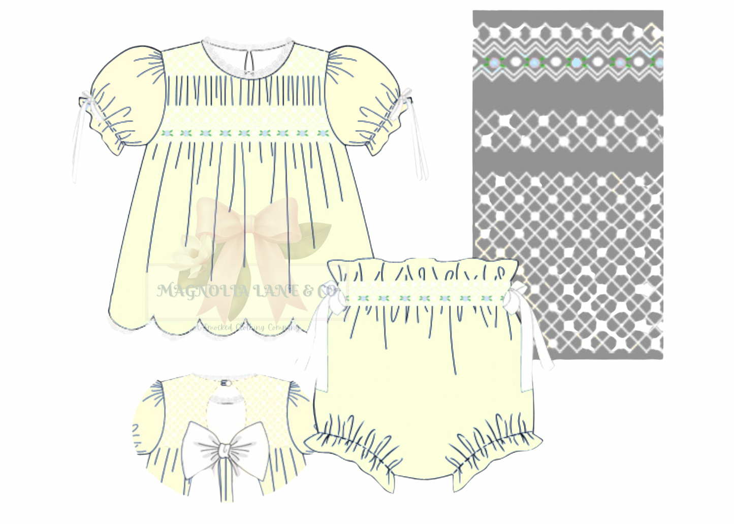 Heirloom Flash PO: Girl's Yellow Heirloom Bloomer Set
