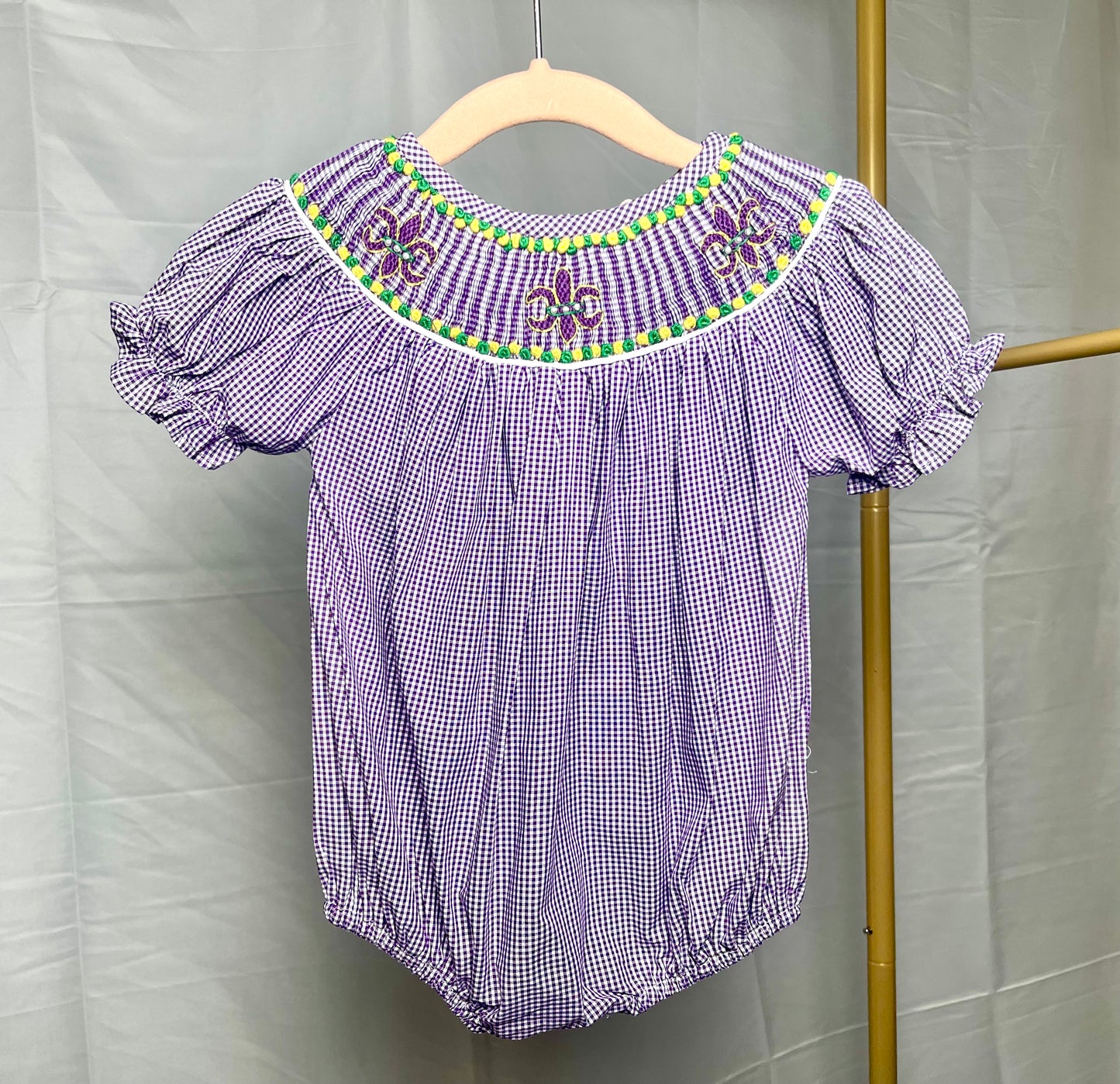 Hand Smocked Fleur De Lis Collection - Girl's Bubble