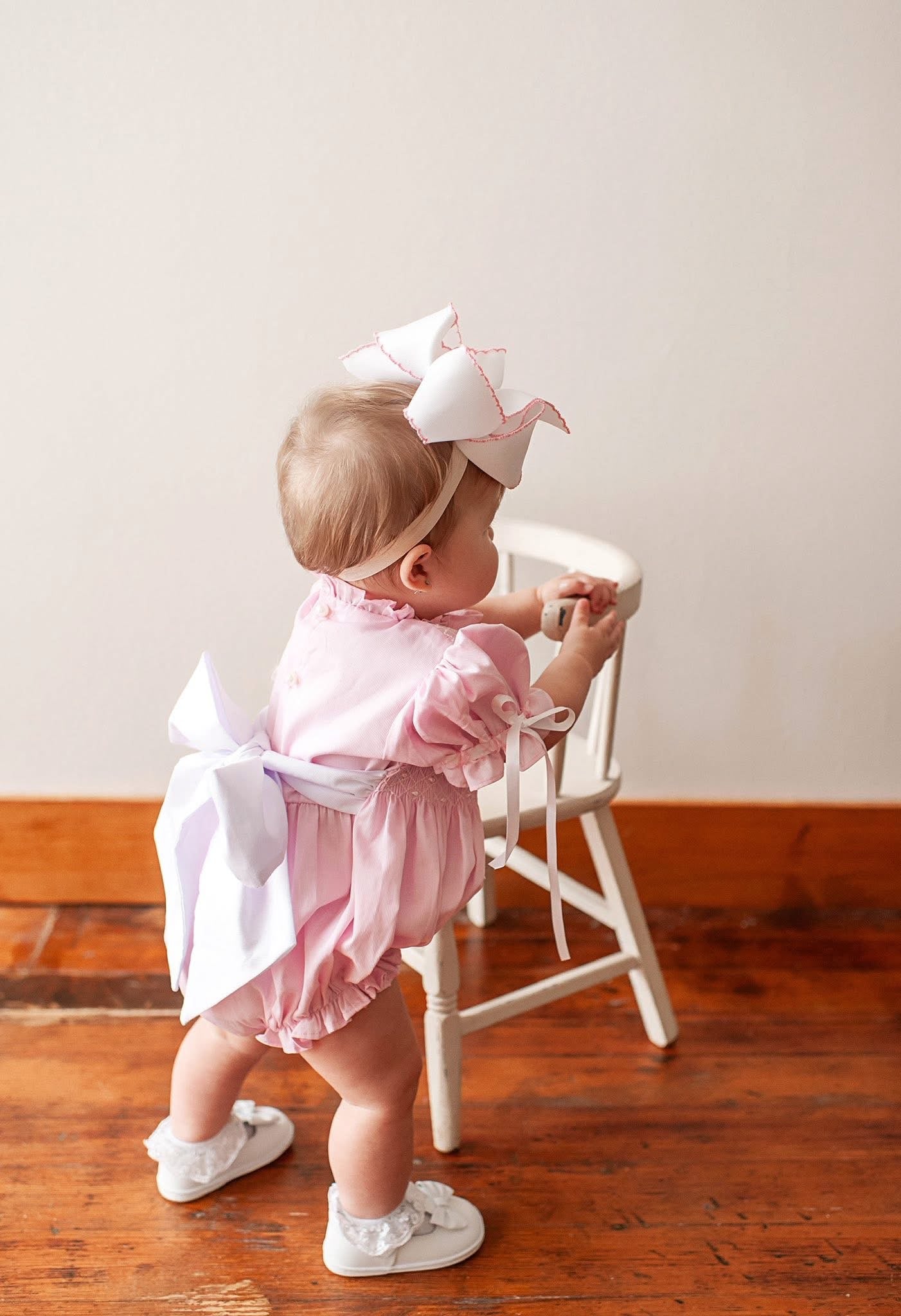 Heirloom Birthday Pearls SHORT SLEEVE Pink BLOOMER SET