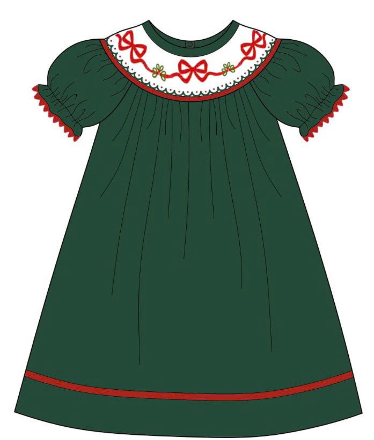 Holly Jolly Christmas - Girl's Bishop Dress