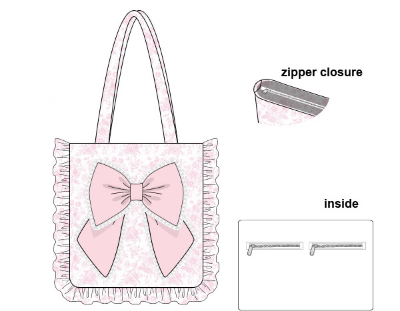 PO18: The Sunday Tote: Pink Toile
