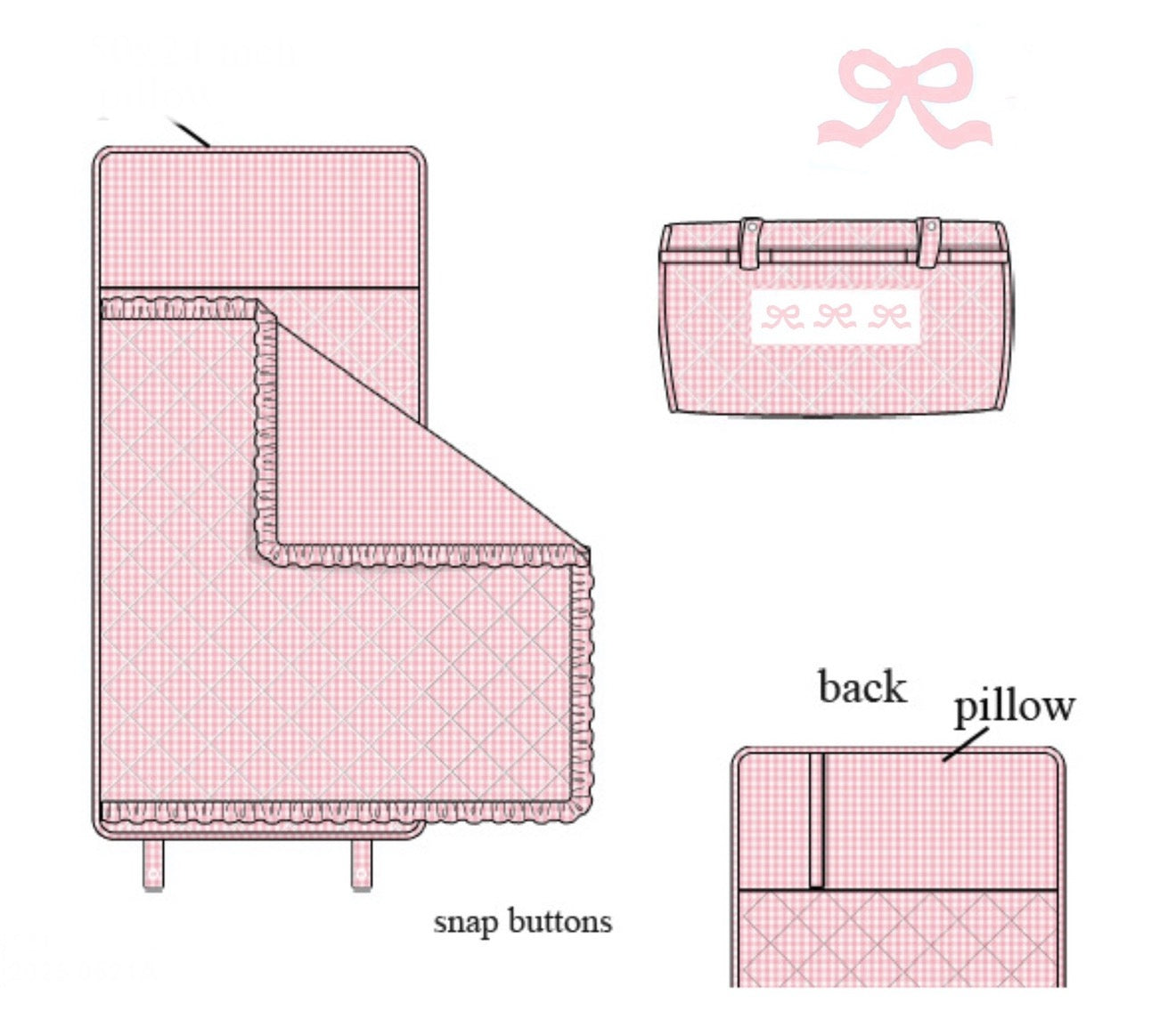 PO18: Pink Gingham Nap Mat