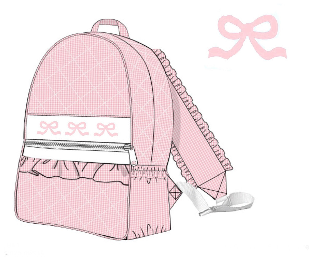 PO18: Pink Gingham Backpack