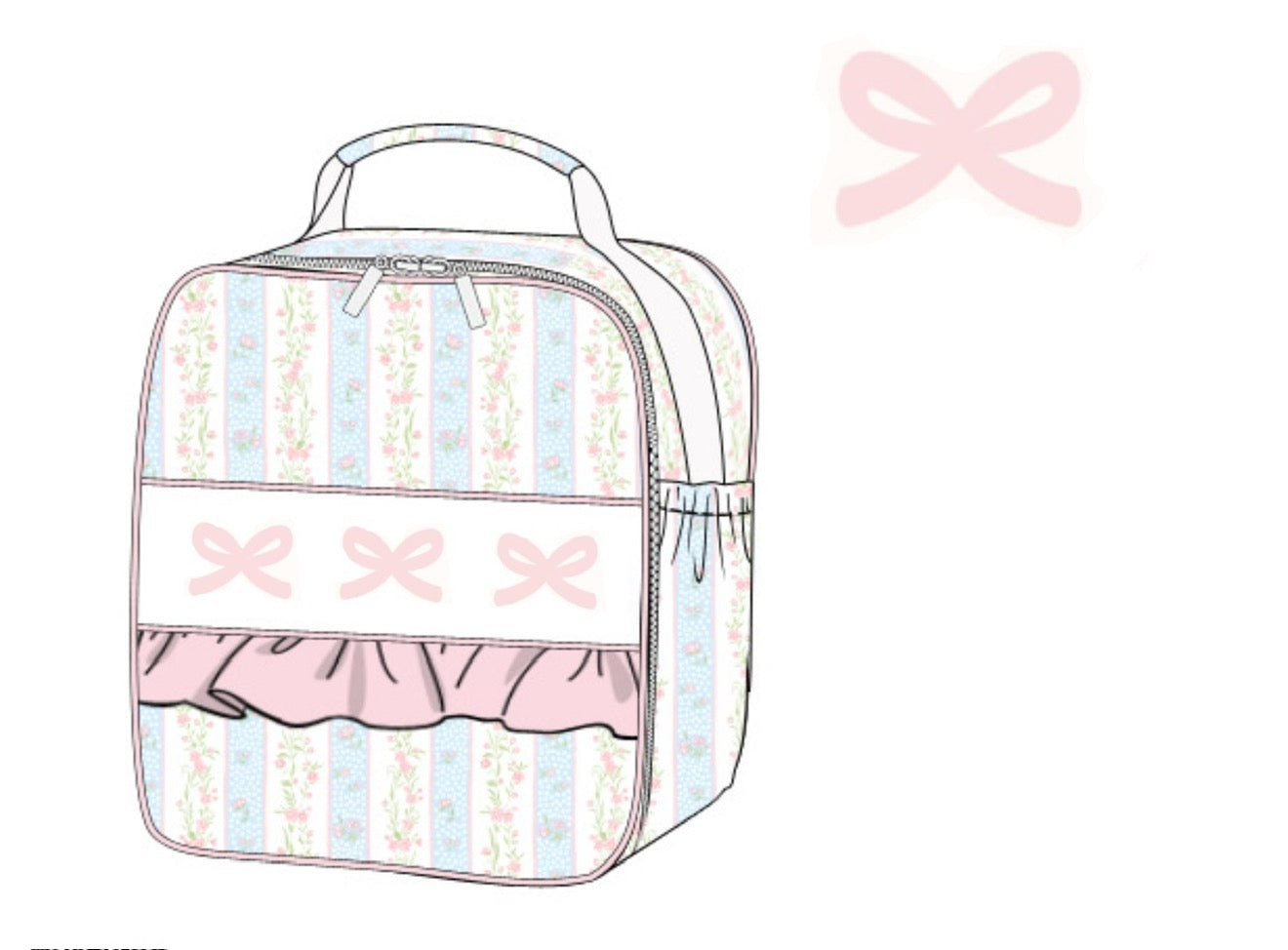 PO18: Striped Floral Lunch Box