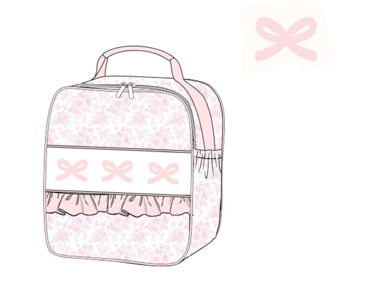 PO18: Pink Toile Lunch Box