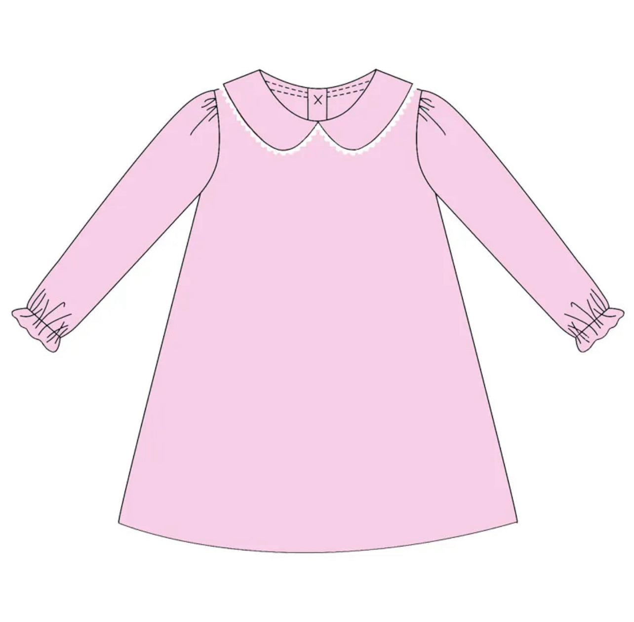 Girl's Scallop Collar Pink Dress