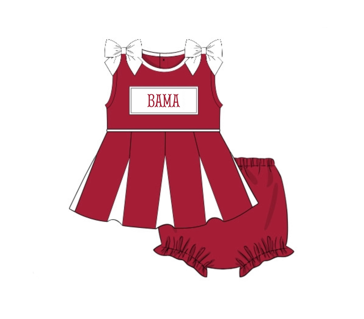 PO23: Crimson/Cardinal Red & White Cheer Uniform