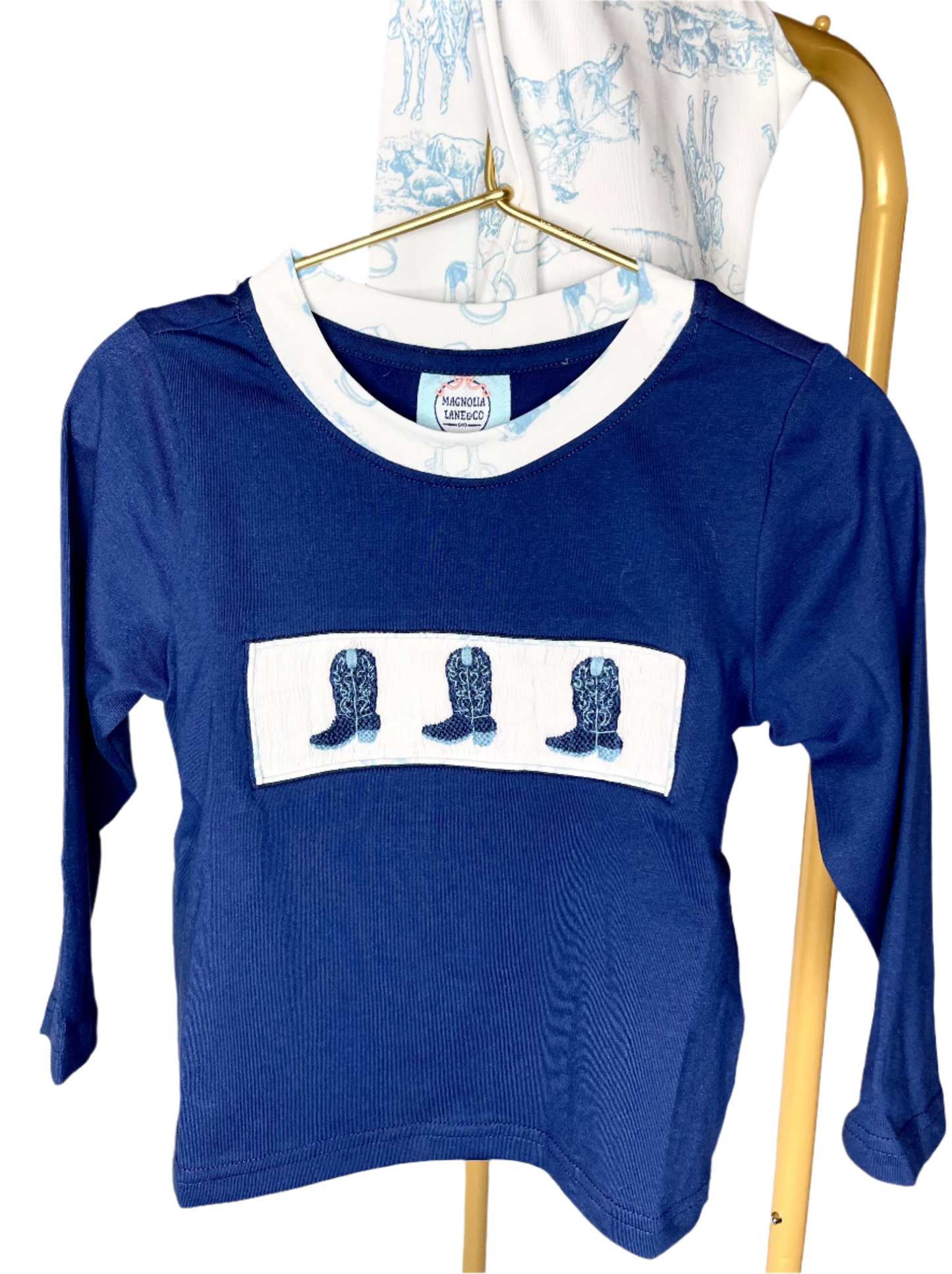 Hand Smocked Boots - Boy's Pants Set