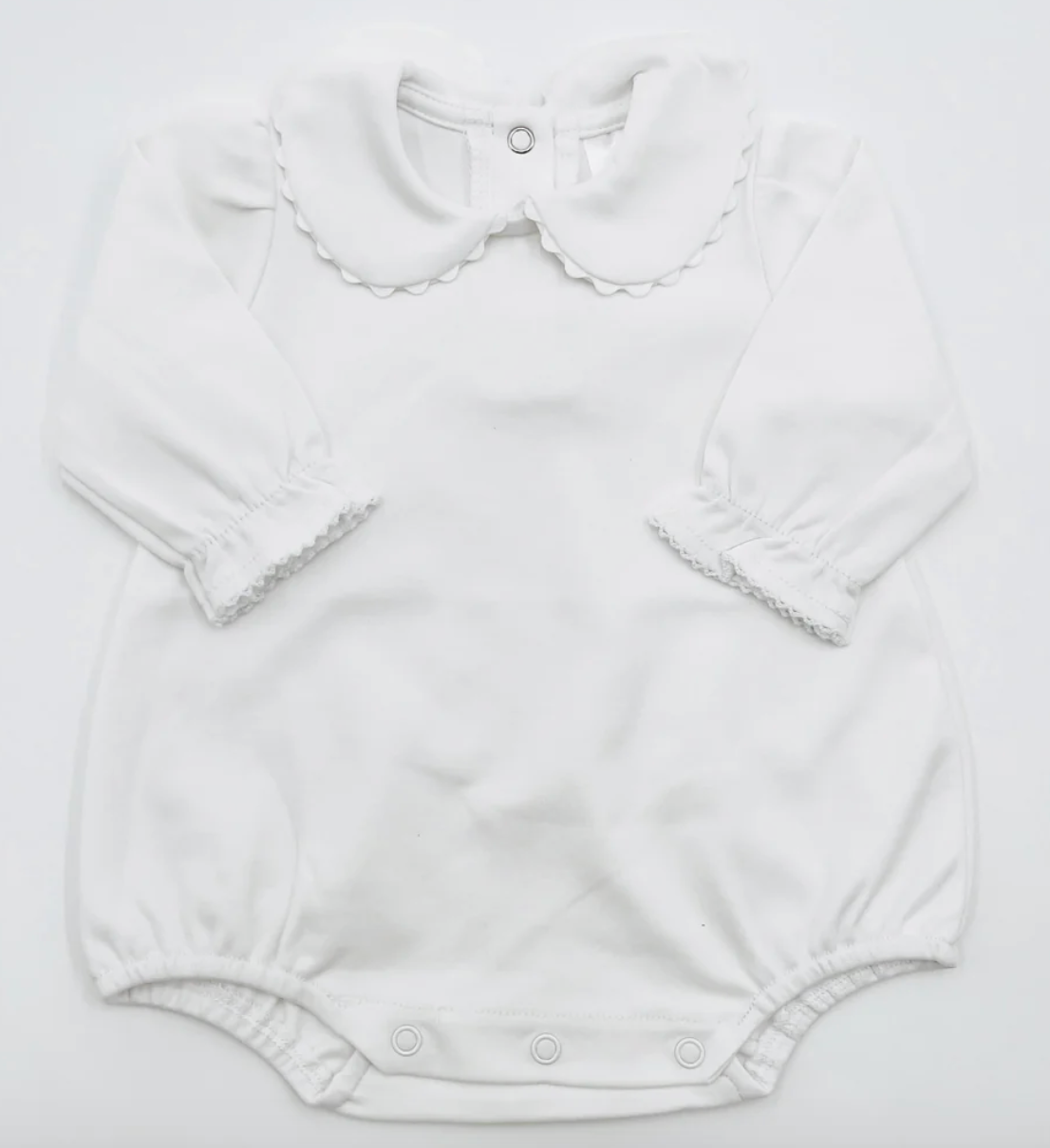 Girl's White Scallop Collar Bubble