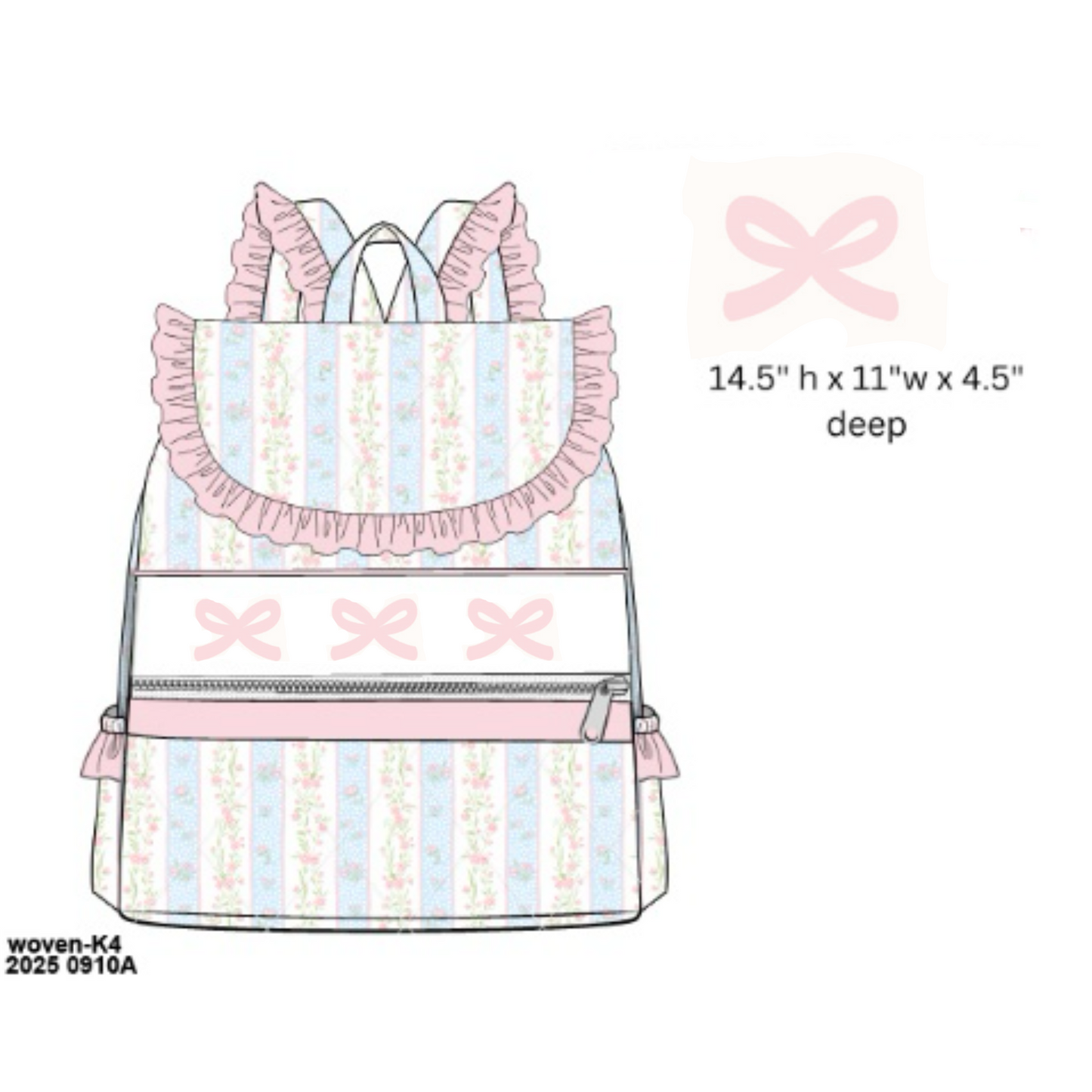 PO18: Striped Floral Backpack
