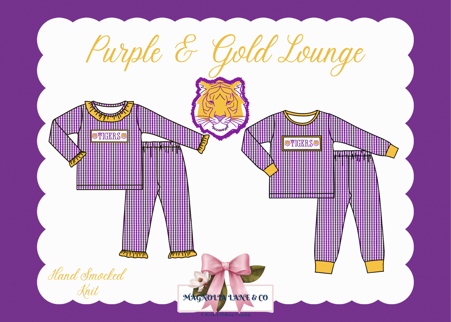 PREORDER (ETA FEB): Girl's Purple & Gold Lounge Set