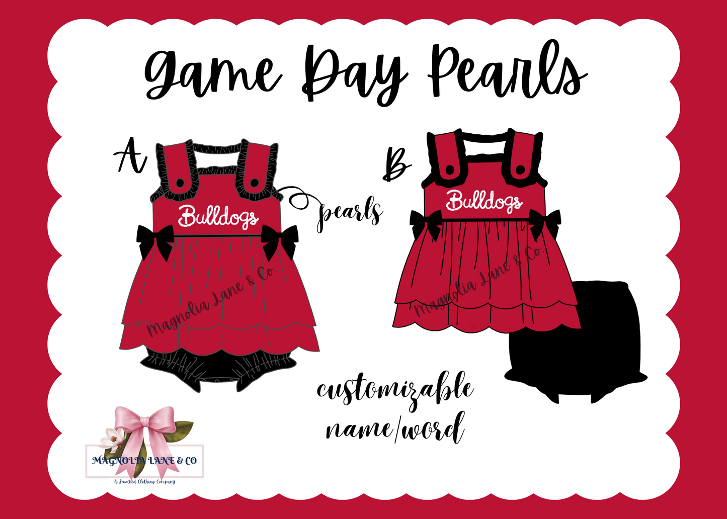 PO8: Red/Black Game Day Pearls