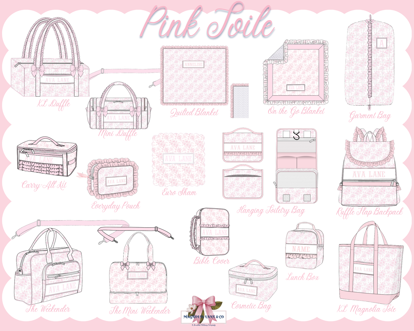 PO28: Pink Toile Luggage (ETA: DECEMBER)