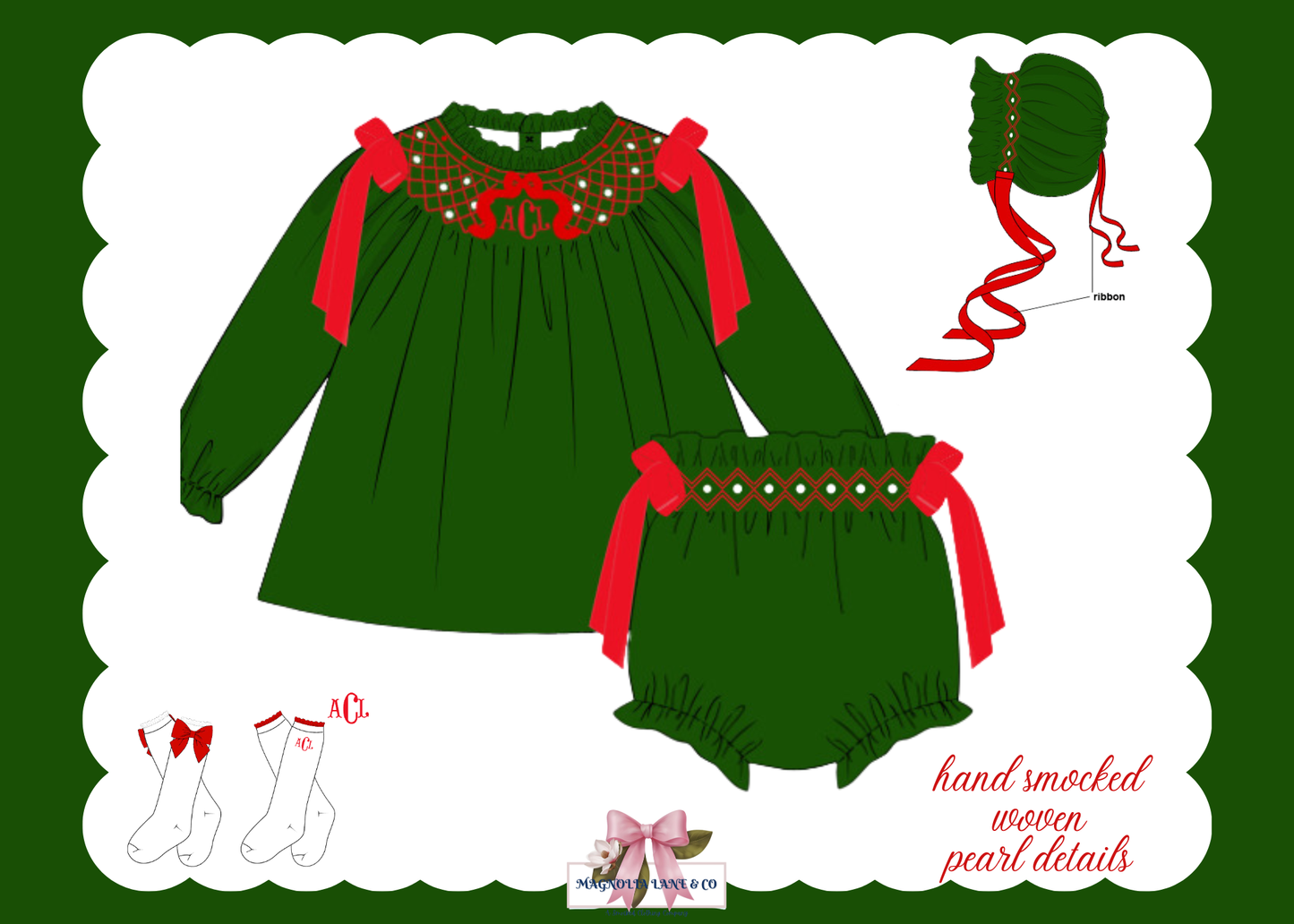 PO26: Christmas Best: Girl’s Bloomer Set/Dress (ETA: October)