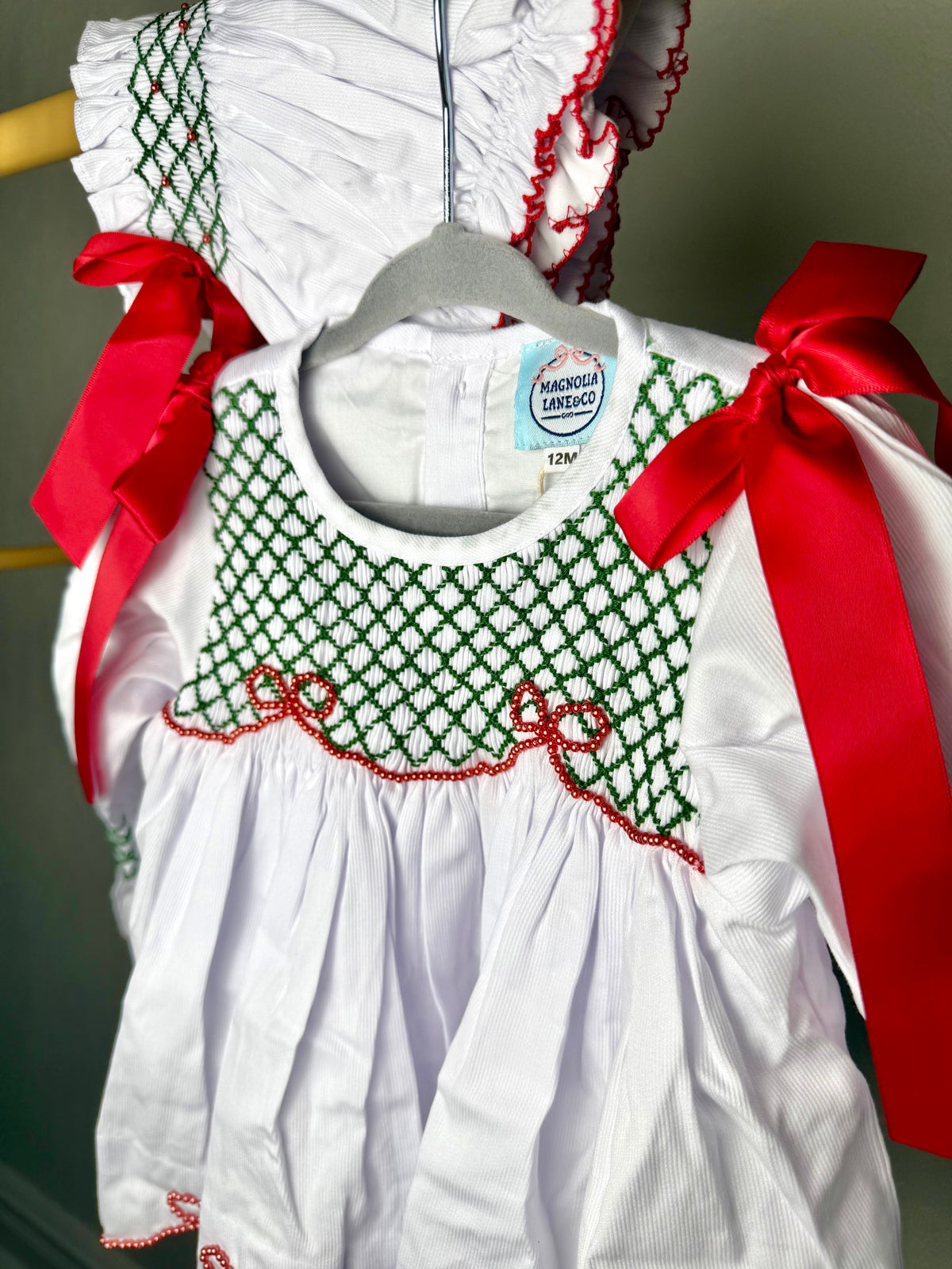 White Christmas: Girl's Bloomer Set/Dress