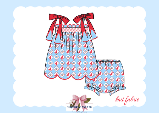 PO23: Blue & Red Go, Fight, Win Bloomer Set/Dress