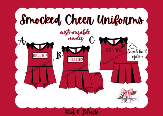 PO8: Red/Black Cheer Uniforms