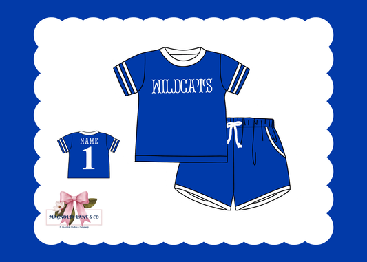 PO23: Royal Blue & White Jerseys: Shorts Set