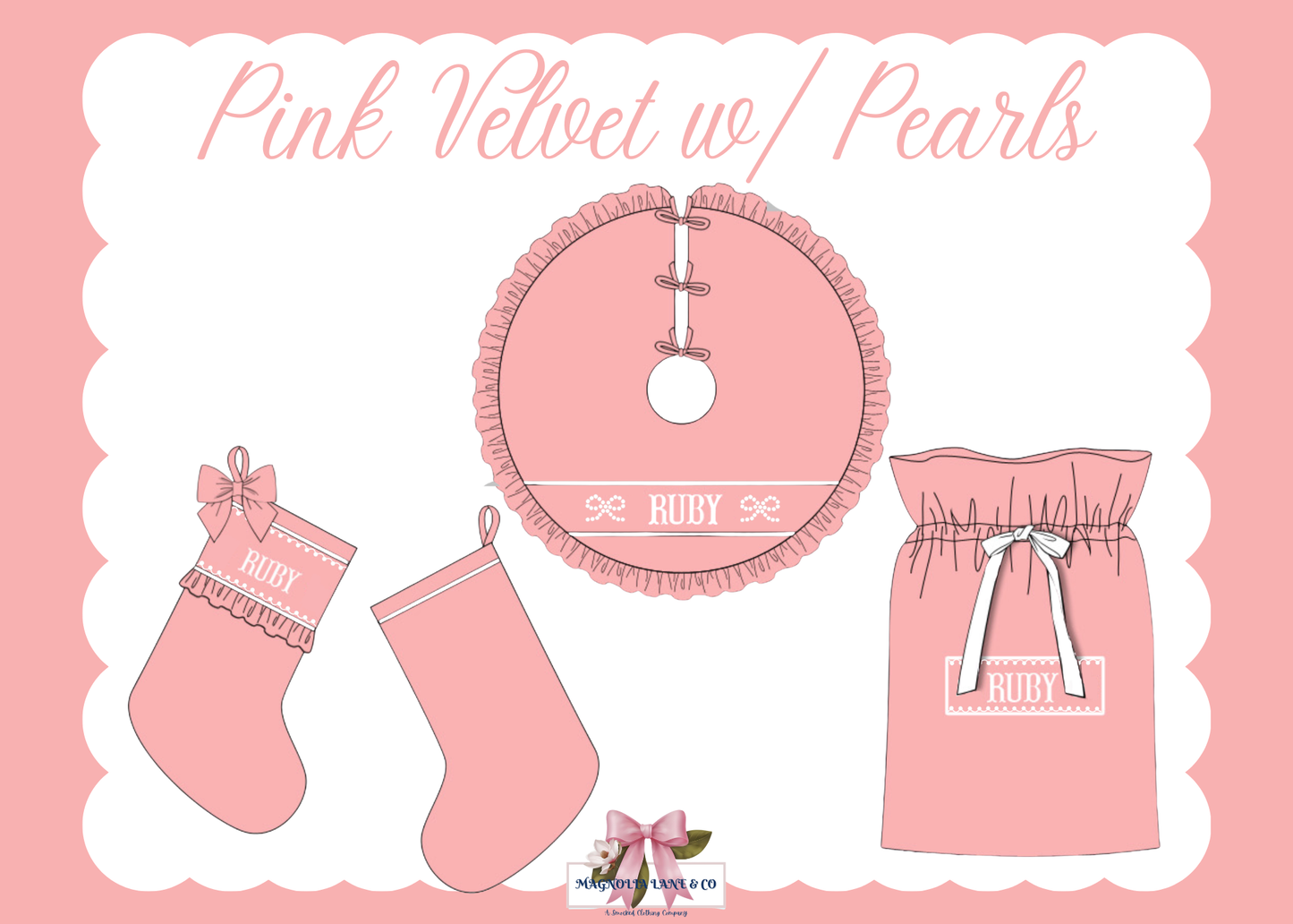 PO27: Pink Velvet w/ Pearls Quilted Christmas Decor (ETA: late Oct/early Nov)