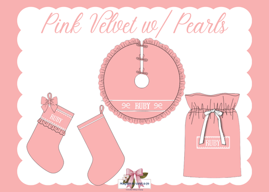 PO27: Pink Velvet w/ Pearls Quilted Christmas Decor (ETA: late Oct/early Nov)