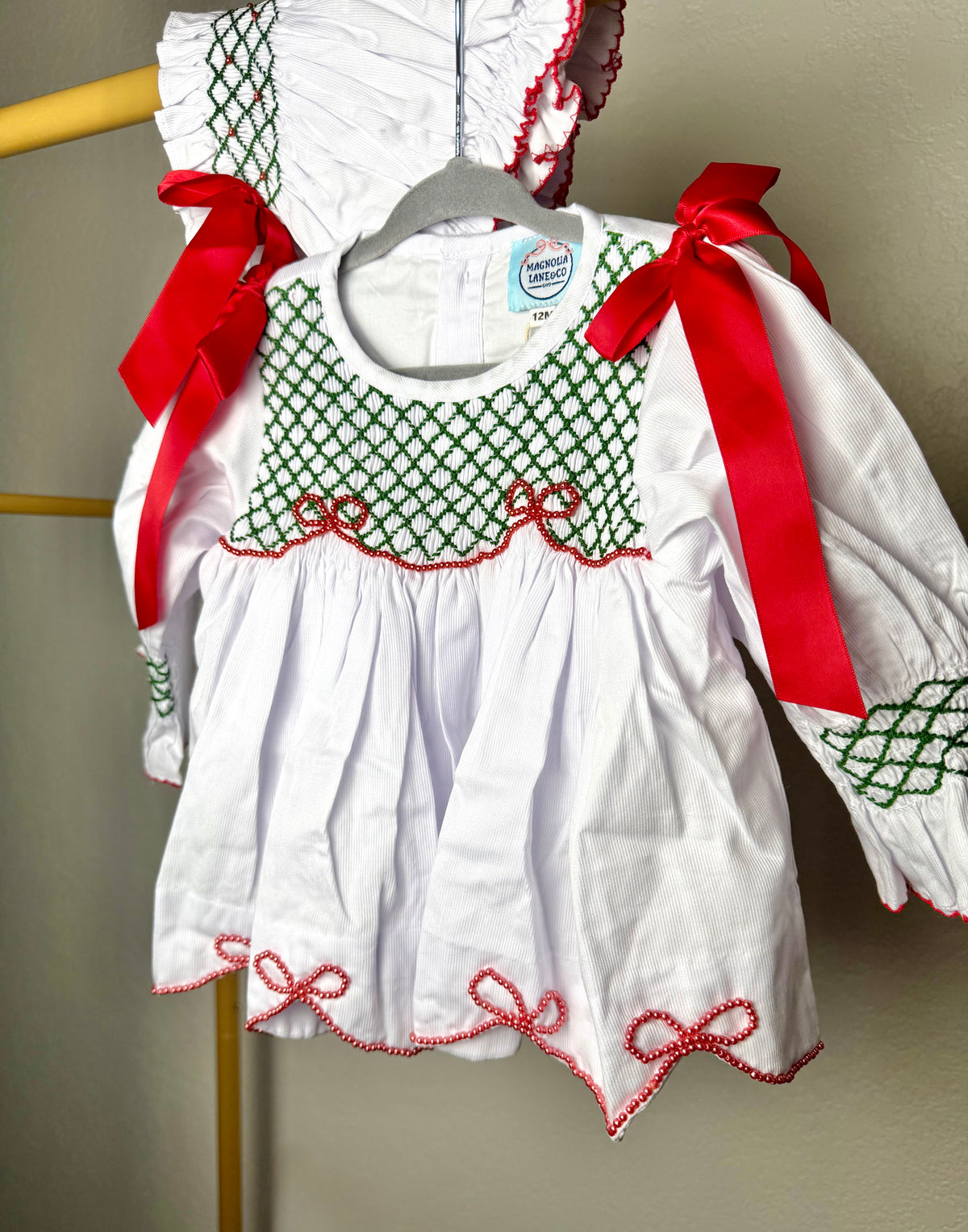 White Christmas: Girl's Bloomer Set/Dress