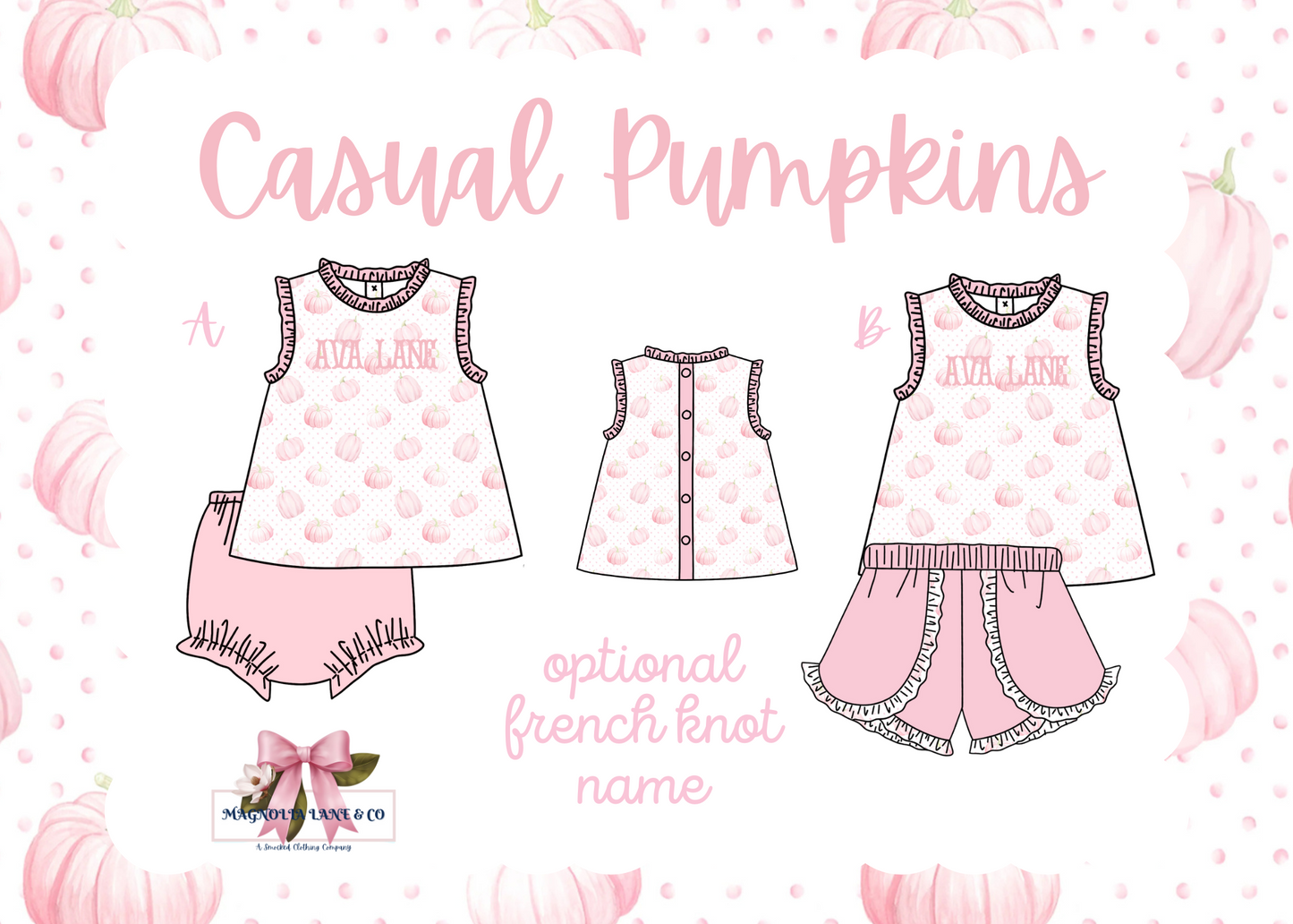 Girl's Casual Pumpkins BLOOMER SET