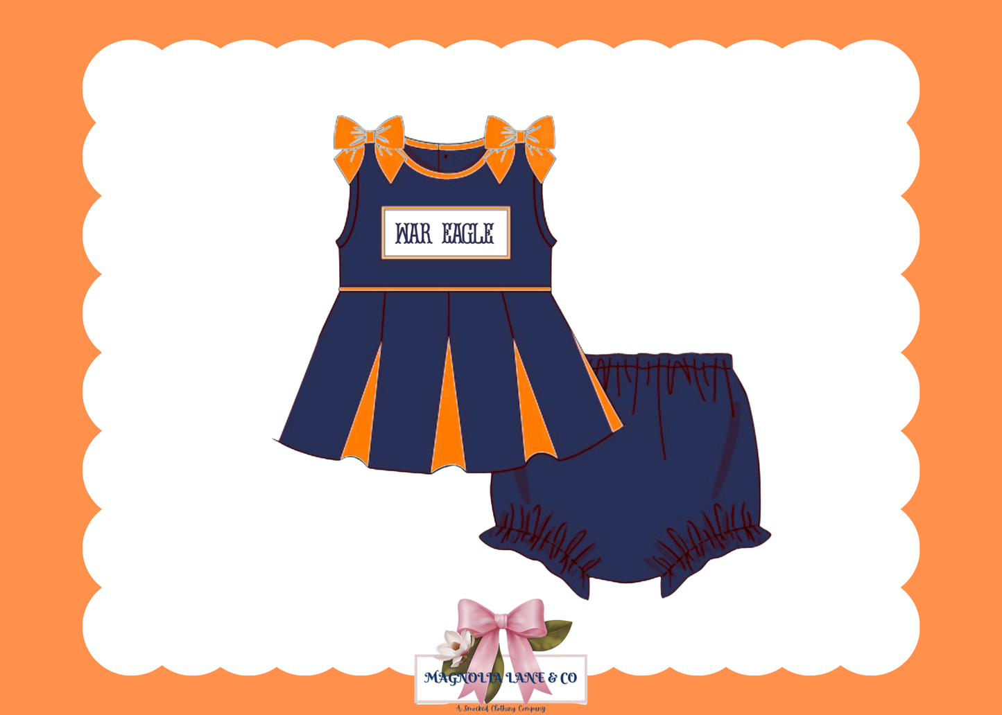 PO23: Navy & Orange Cheer Uniform