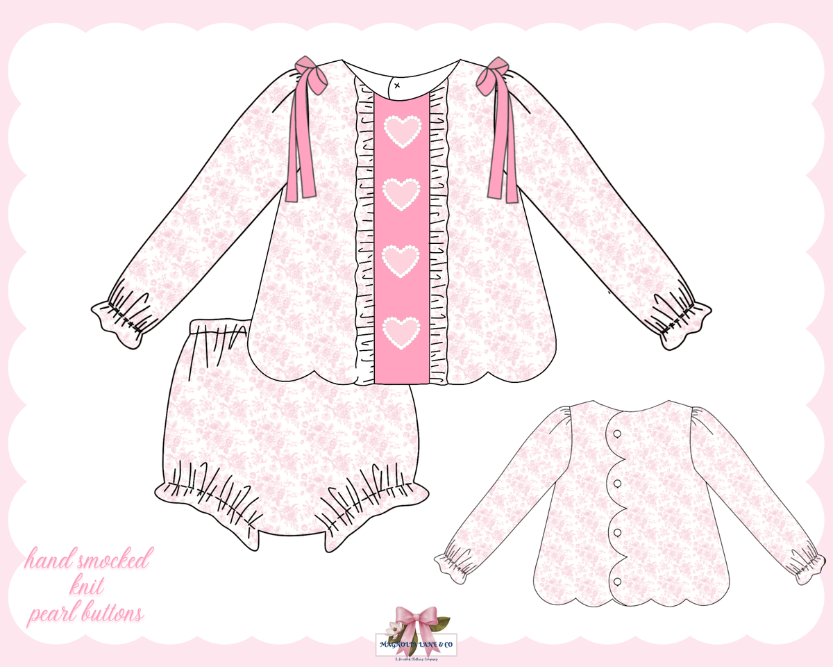 PO30: Girl’s Pearl Hearts Bloomer Set (ETA: January)